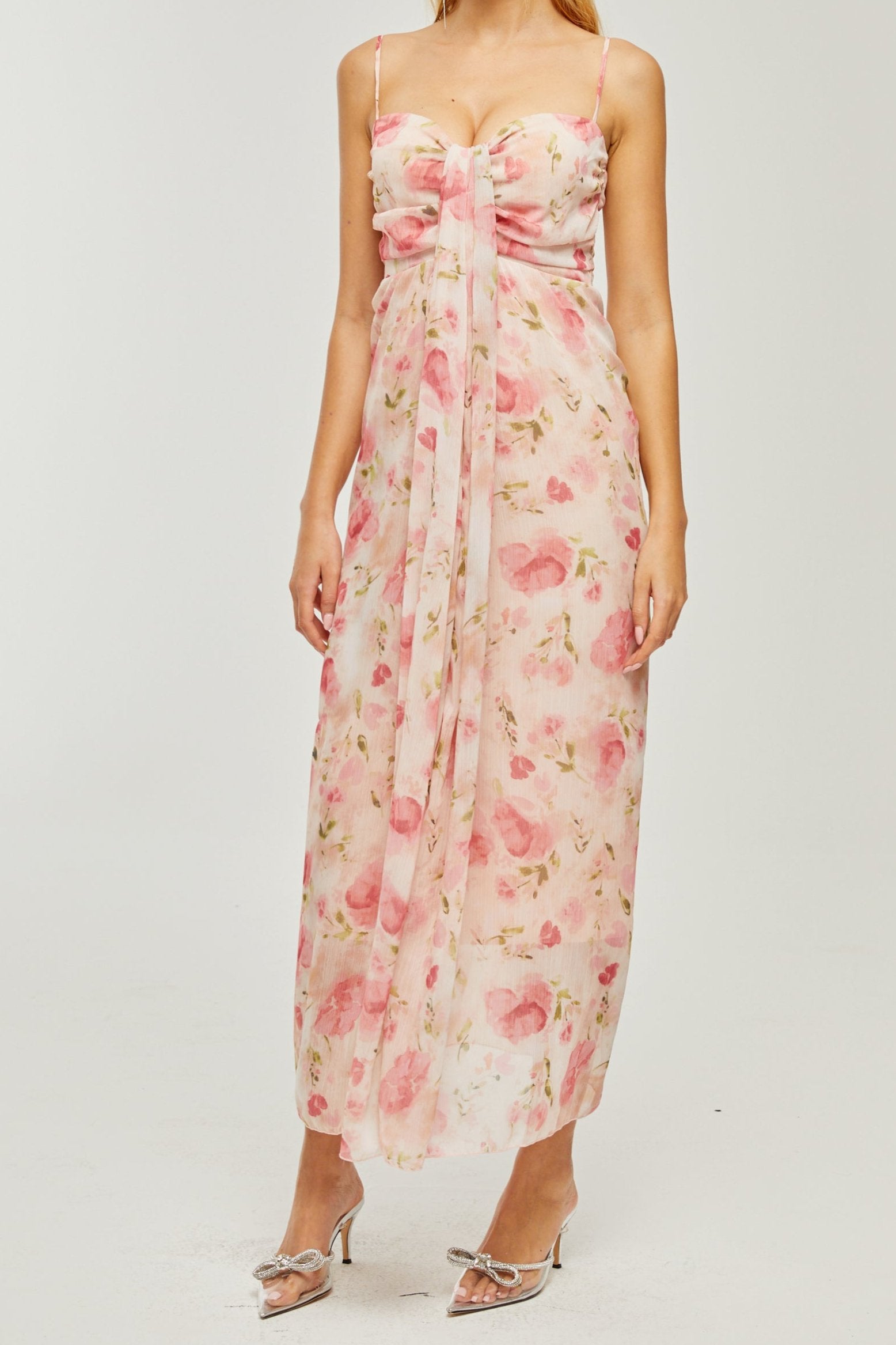 SYLVIE FLORAL MIDI DRESS FOR WEDDING GUEST