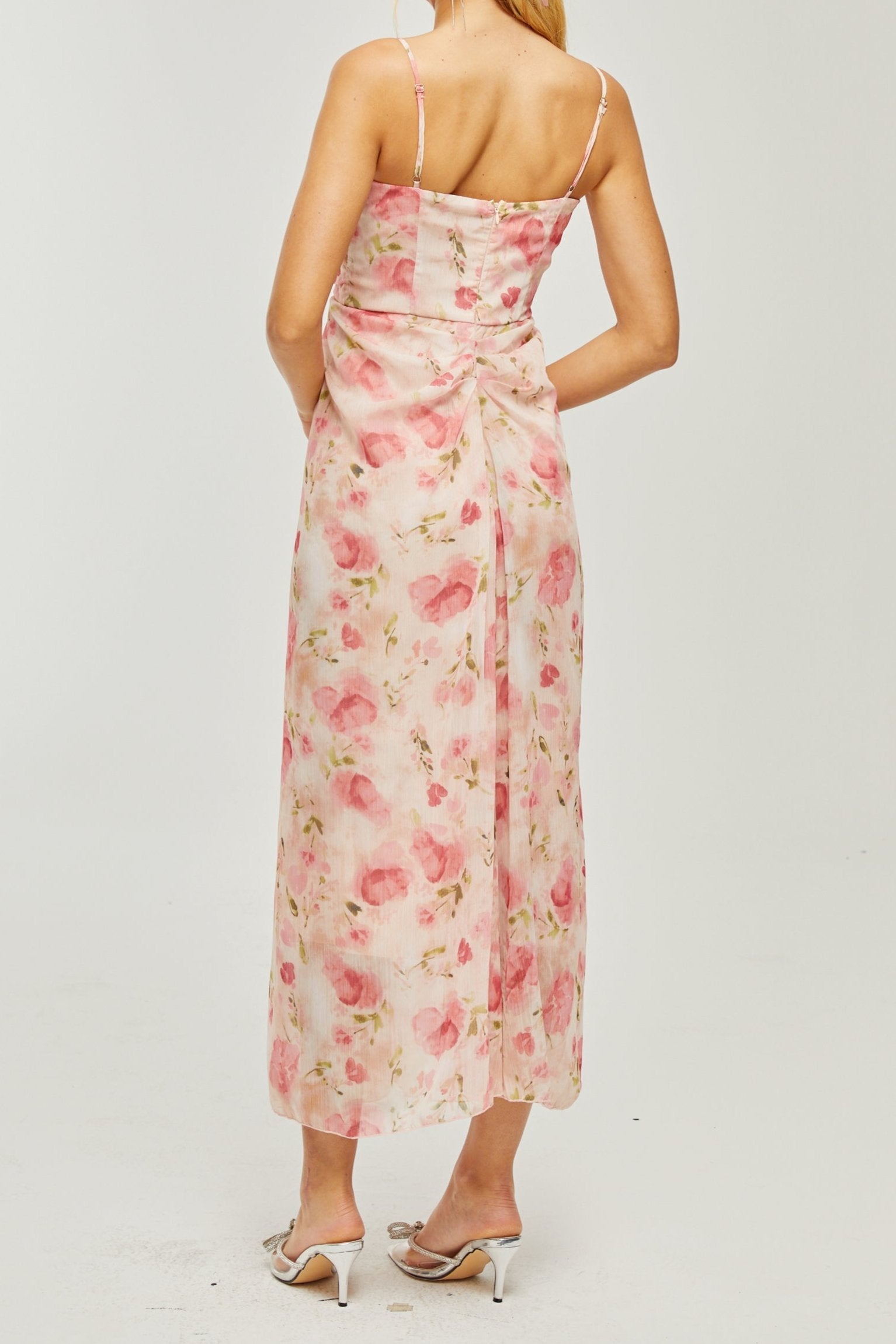 SYLVIE FLORAL MIDI DRESS FOR WEDDING GUEST