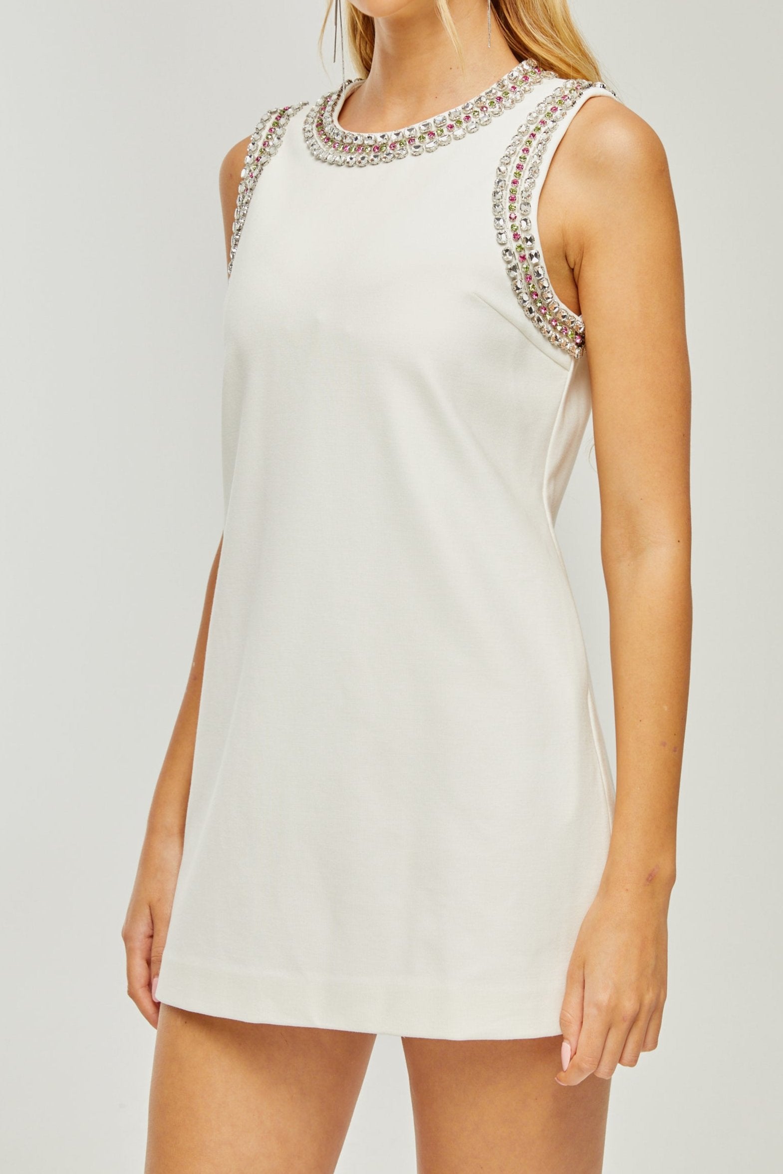 ÉMILIE CRYSTAL MINI DRESS - GLAM COCKTAIL PARTY