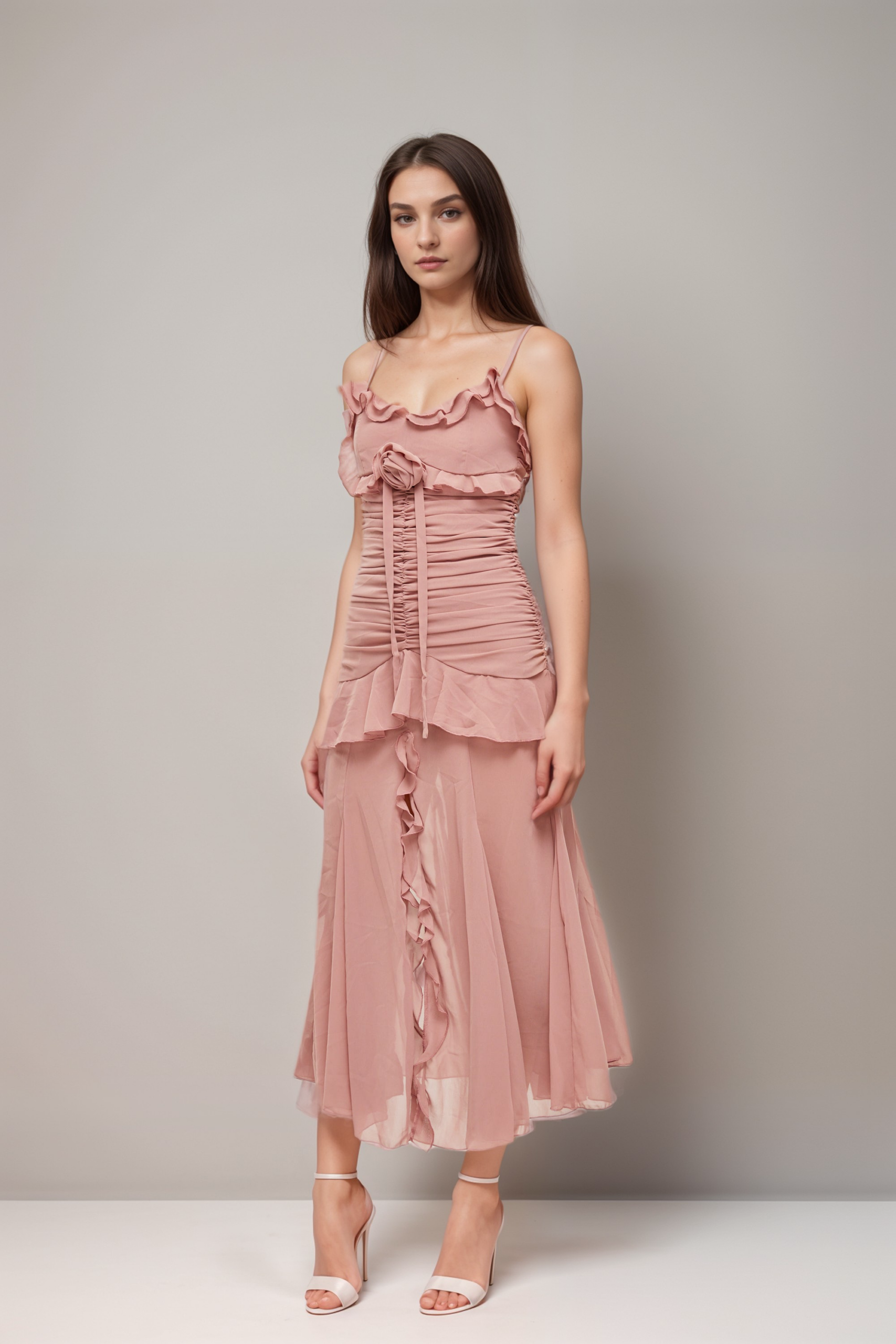 GENEVIÈVE PLEATED MIDI DRESS FOR WEDDING GUEST