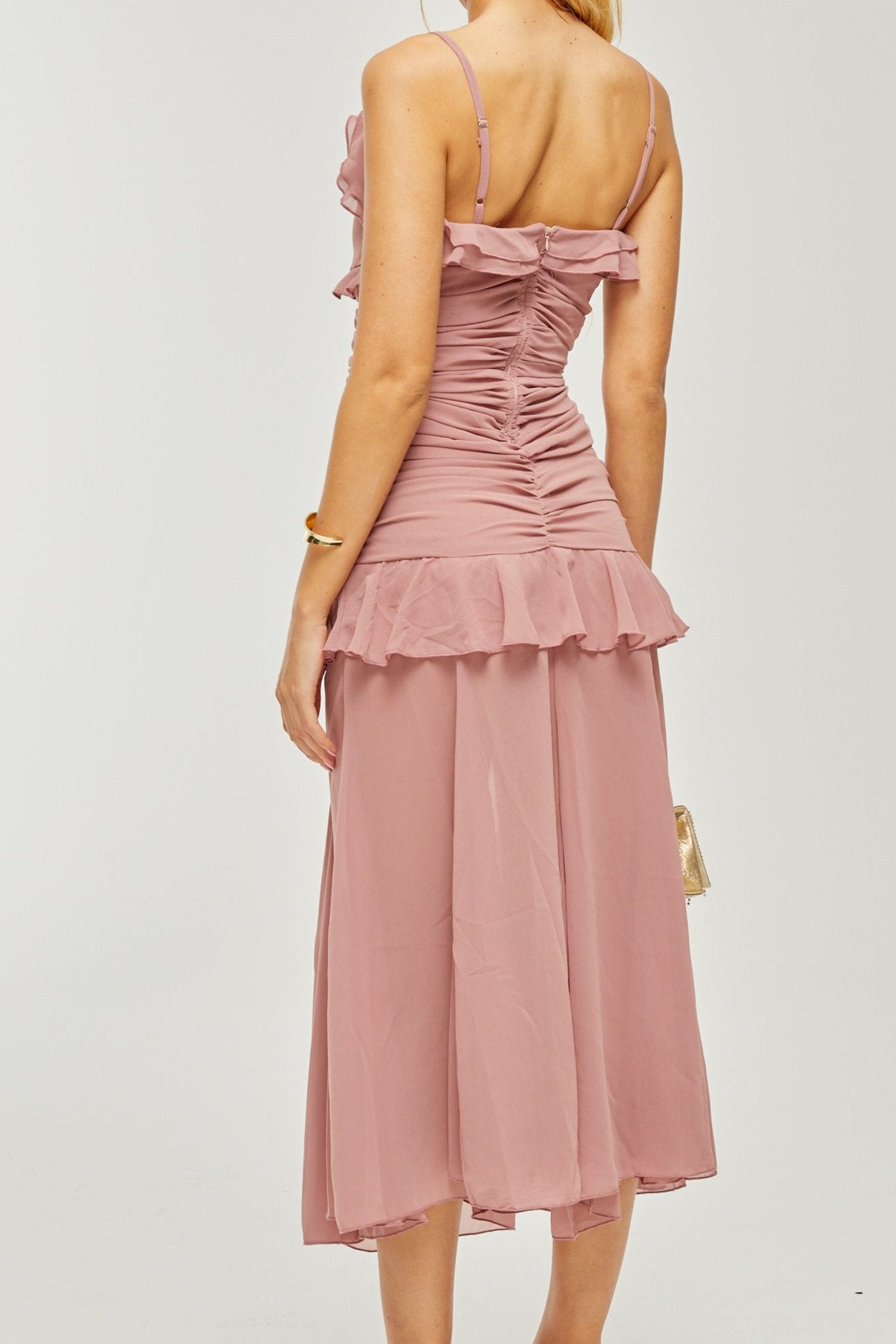 GENEVIÈVE PLEATED MIDI DRESS FOR WEDDING GUEST