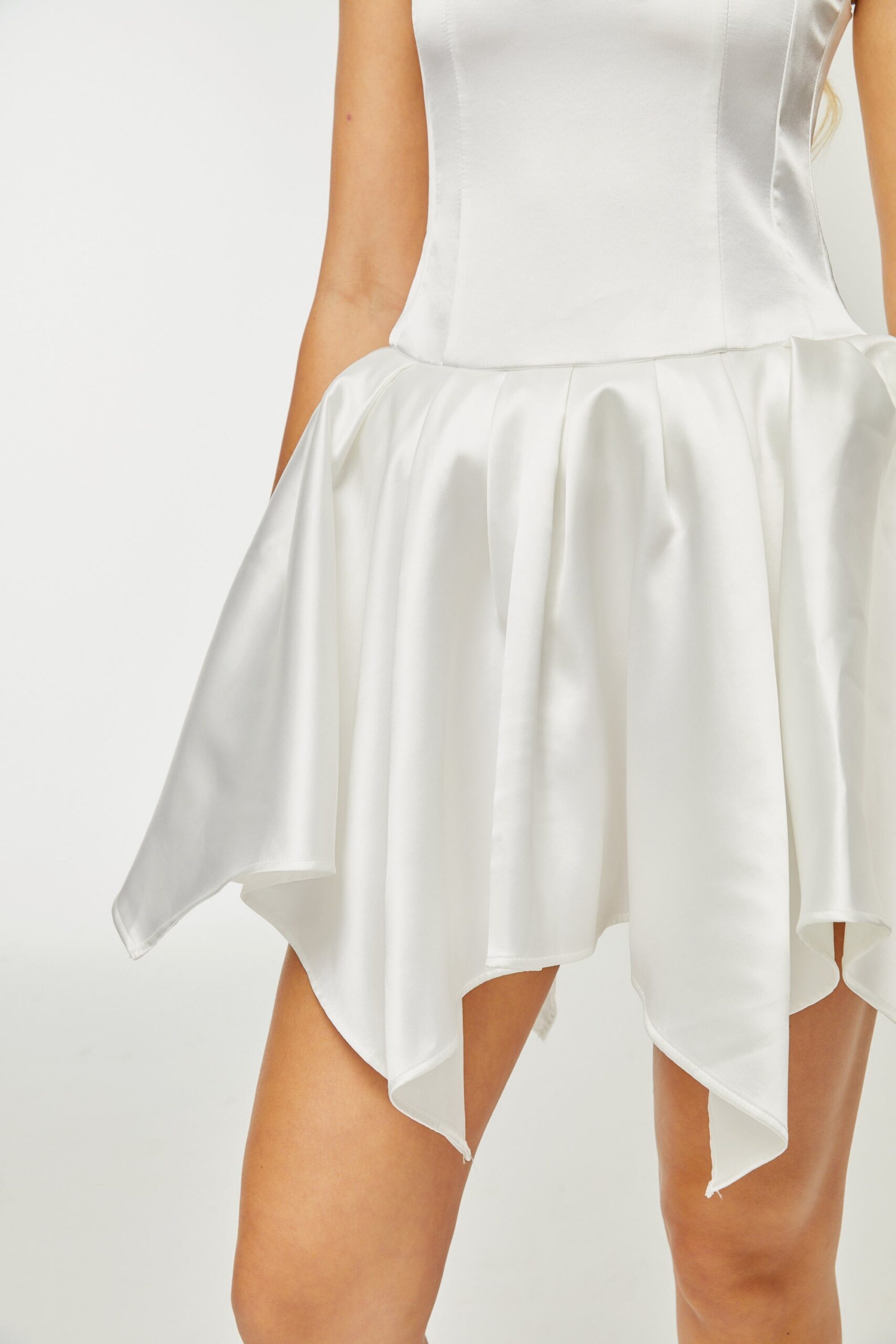 LANETTA ASYMMETRIC SATIN MINI DRESS FOR EVENTS
