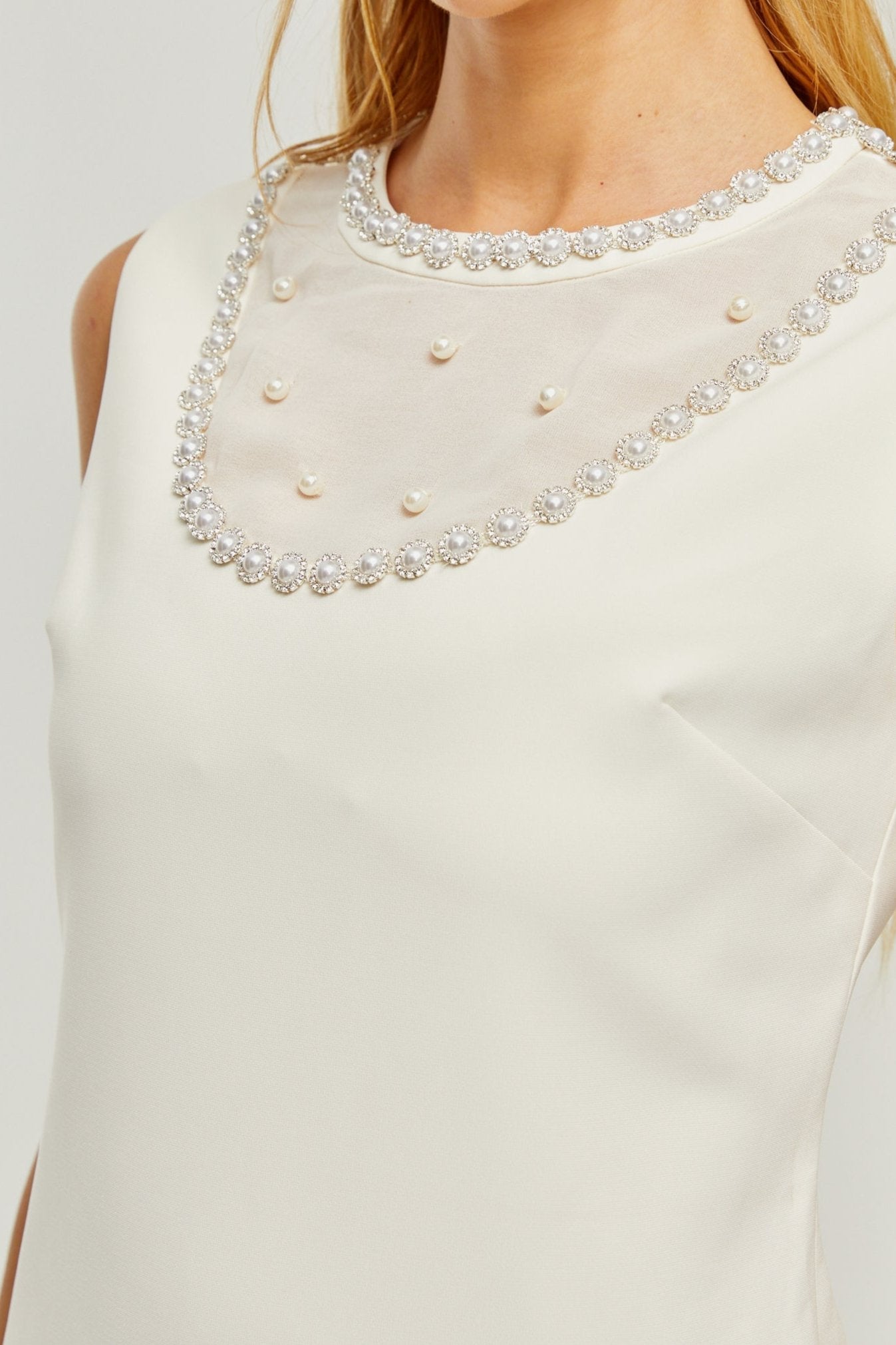 YVONNE SLEEVELESS PEARL MINI DRESS COCKTAIL PARTY