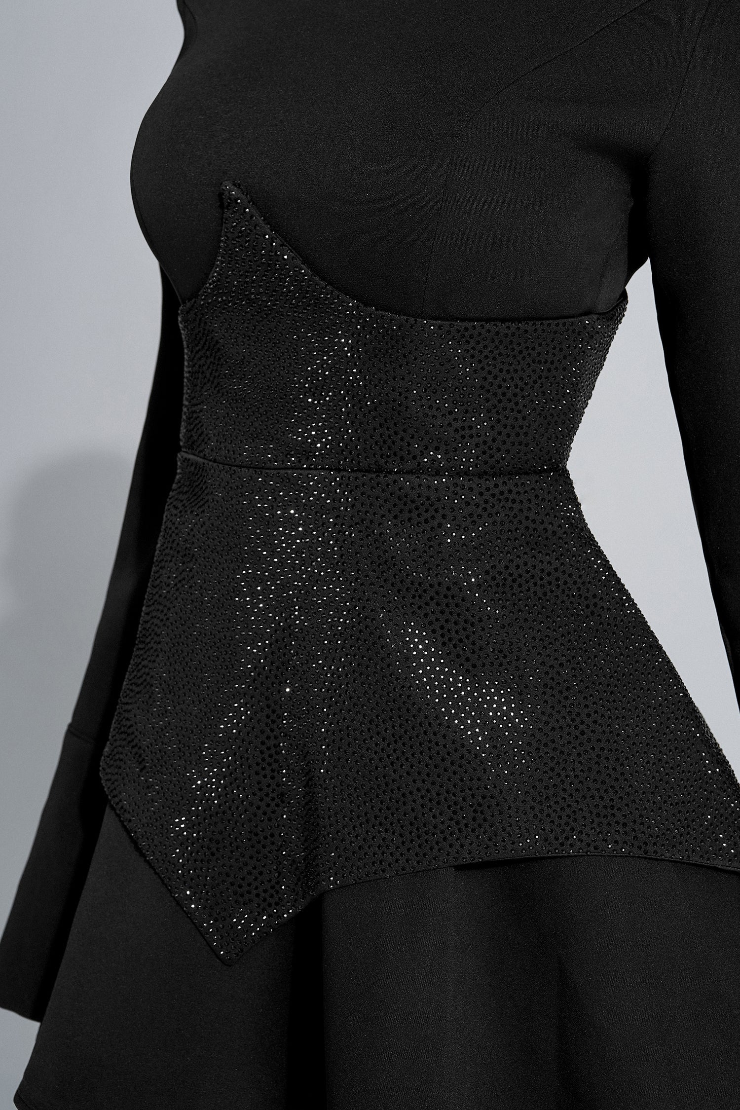 BLACK LONG SLEEVE MINI BODYSUIT FOR NIGHT OUT