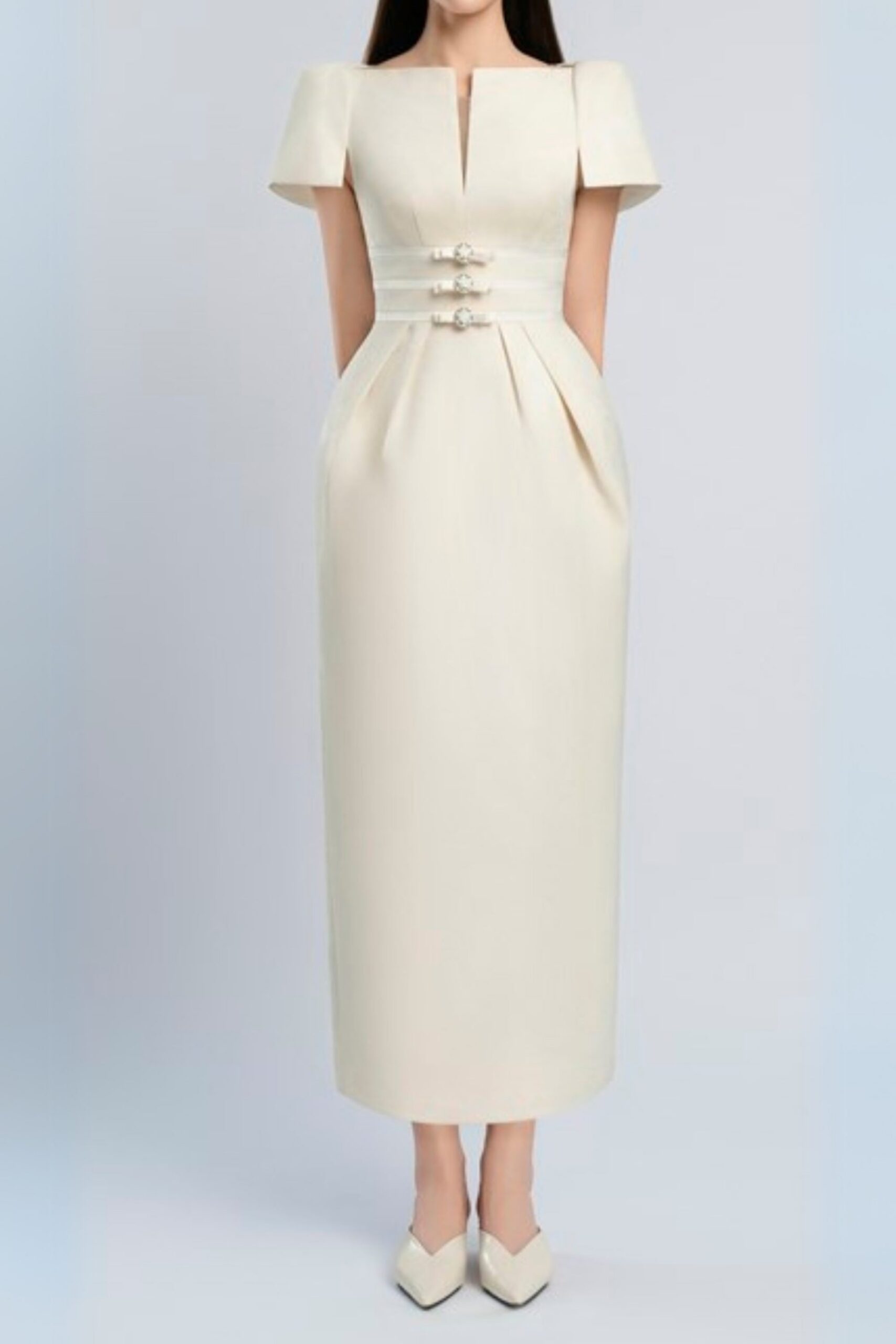 2025-02-07T171022.085 V-NECK BEIGE MAXI DRESS FOR WEDDING GUEST