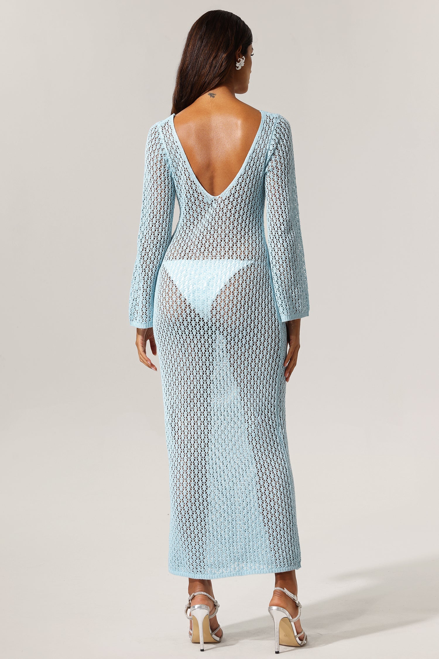 ELLYSON HOLLOW OUT LONG SLEEVE MAXI DRESS
