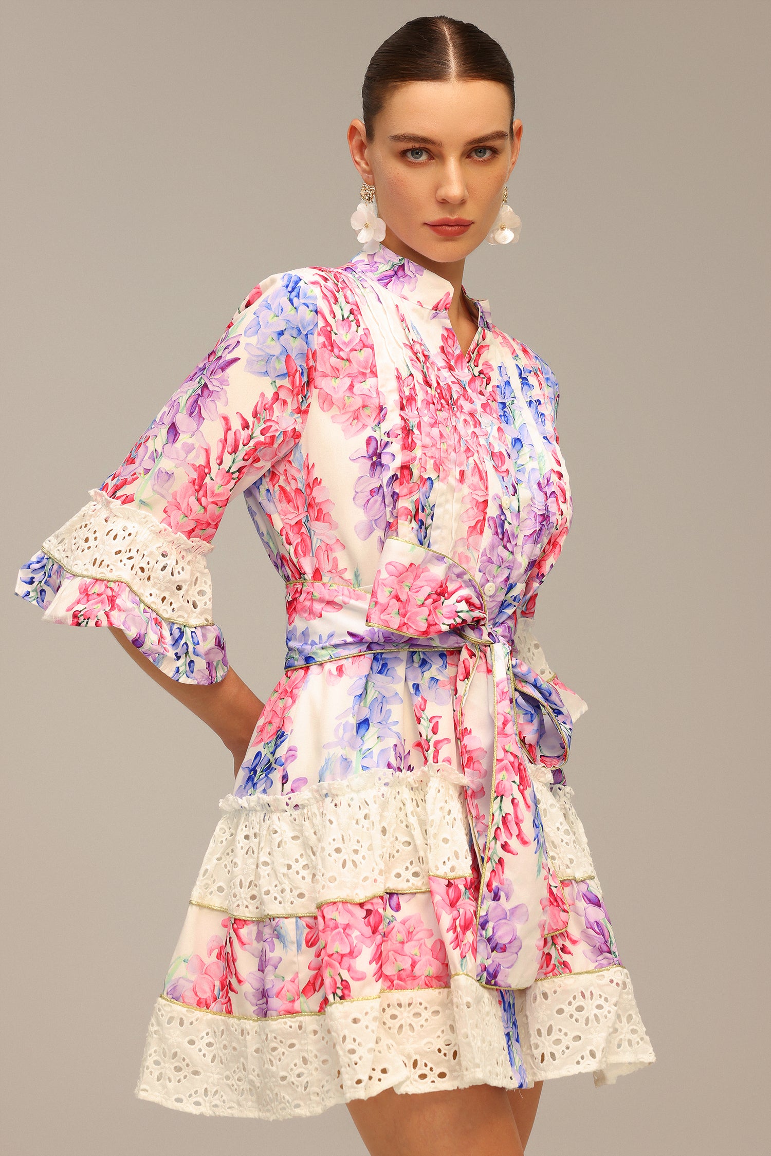 ZOHARA LACE FLORAL MINI DRESS - BOHO PARTY STYLE