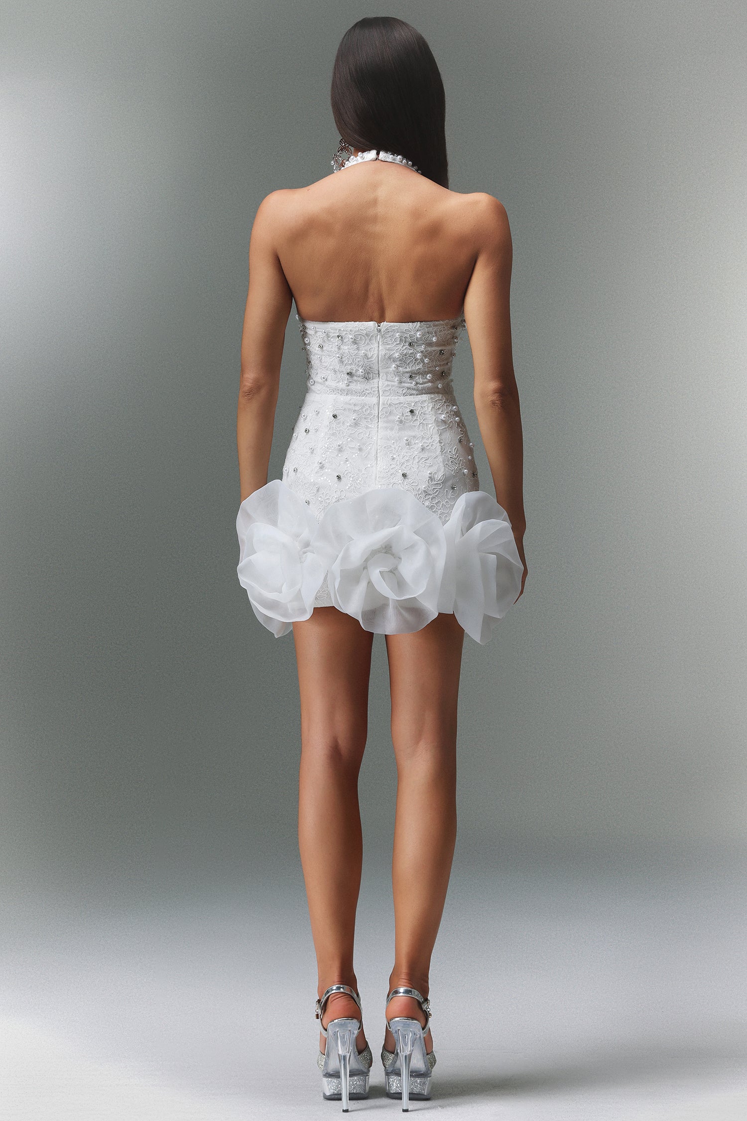 TOVE SLEEVELESS V-NECK DIAMOND FLOWER MINI DRESS