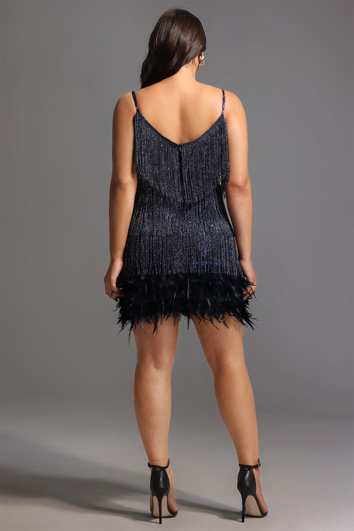 KAMO SEQUIN FRINGE PARTY MINI DRESS