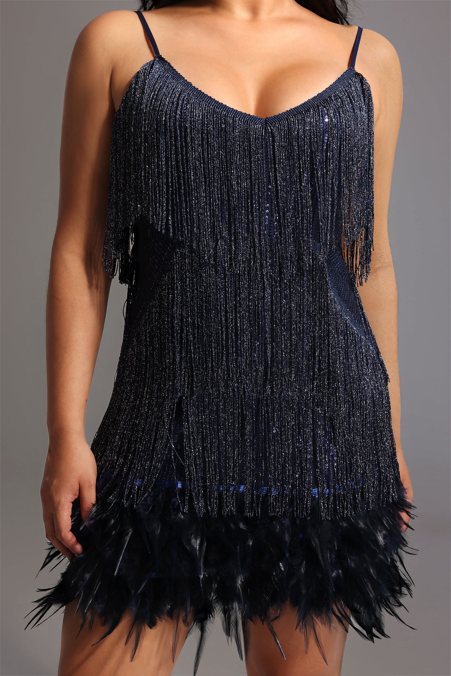 KAMO SEQUIN FRINGE PARTY MINI DRESS