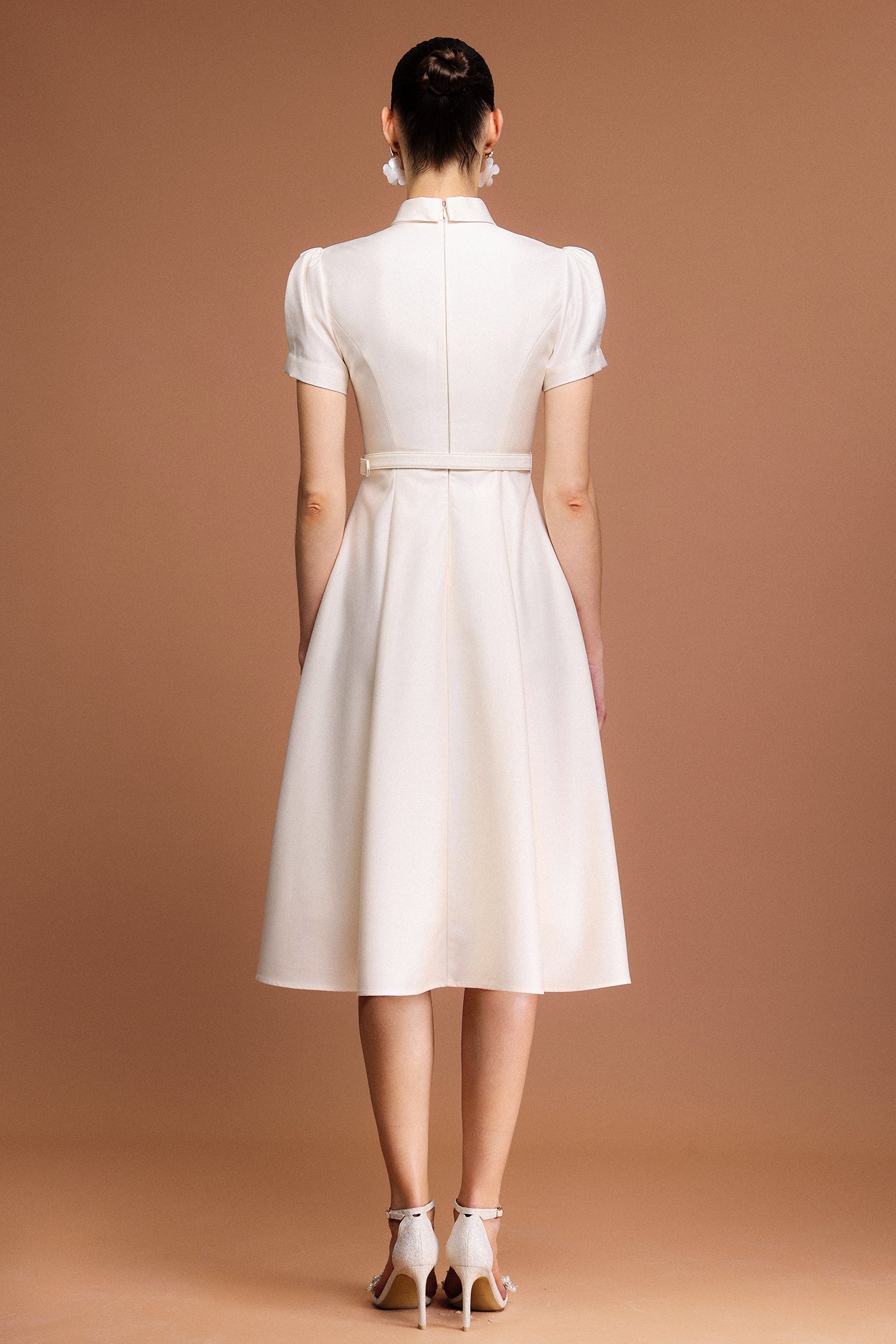 JOSEPHINE DIAMOND MIDI DRESS, SHORT SLEEVES, WEDDING GUEST