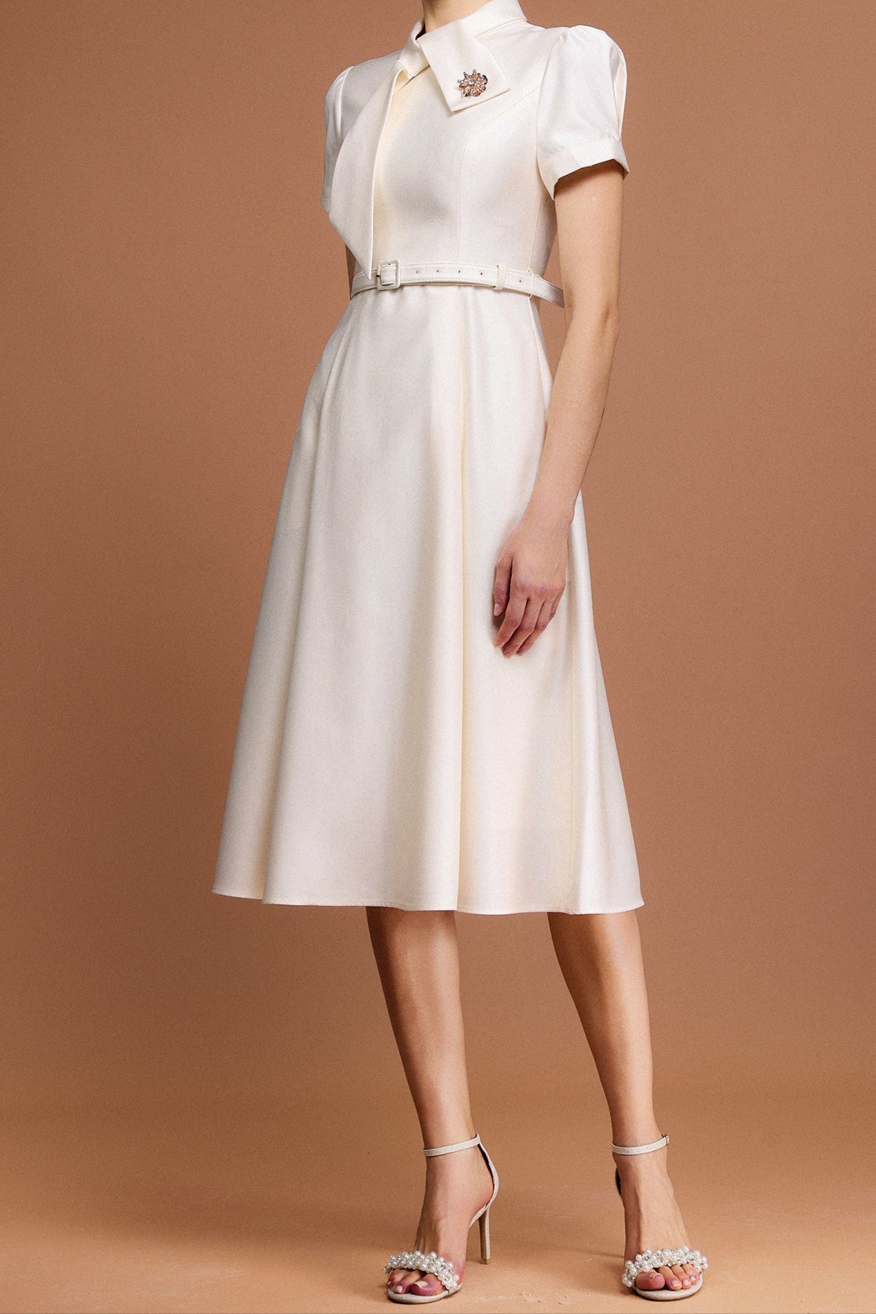 JOSEPHINE DIAMOND MIDI DRESS, SHORT SLEEVES, WEDDING GUEST