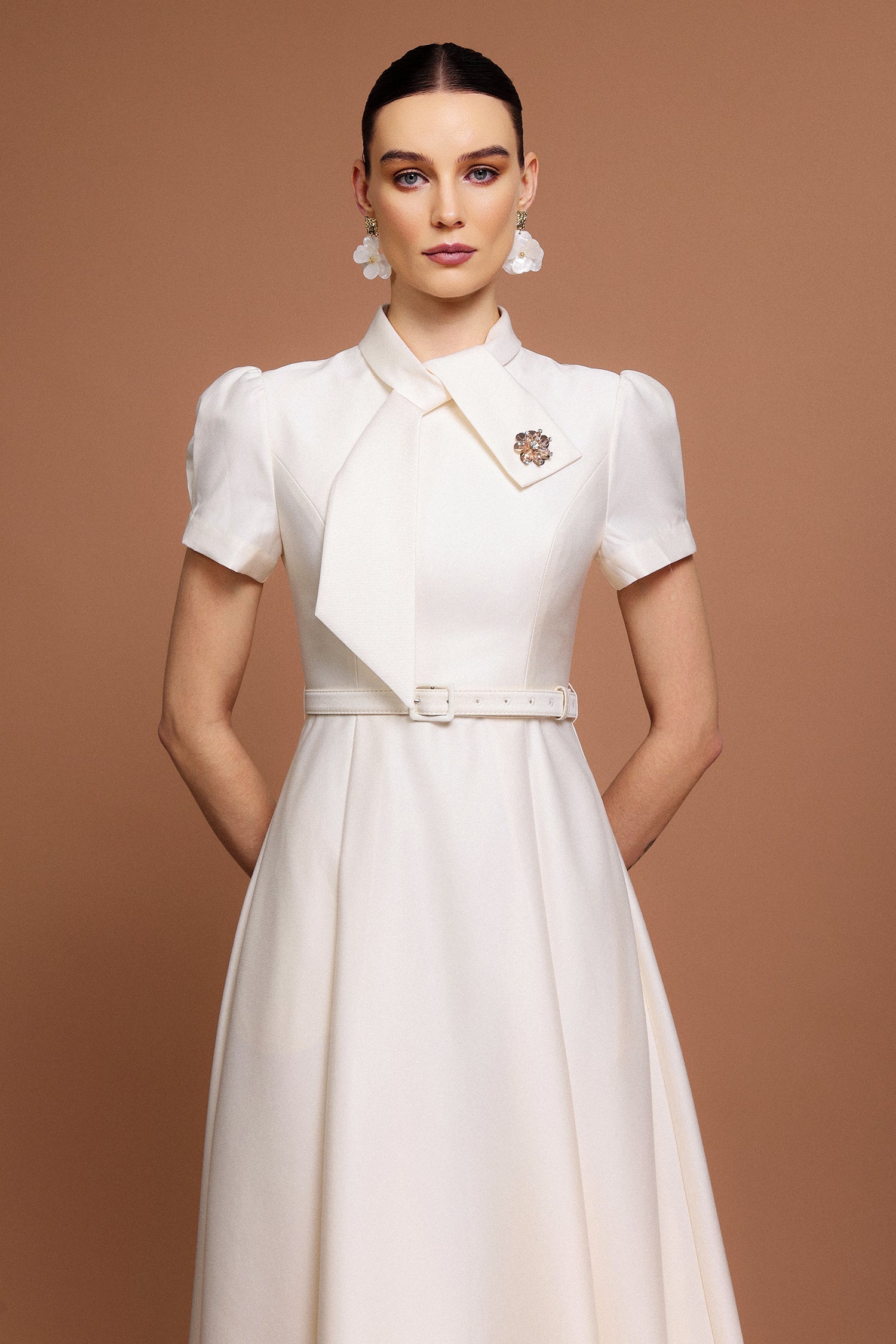 JOSEPHINE DIAMOND MIDI DRESS, SHORT SLEEVES, WEDDING GUEST