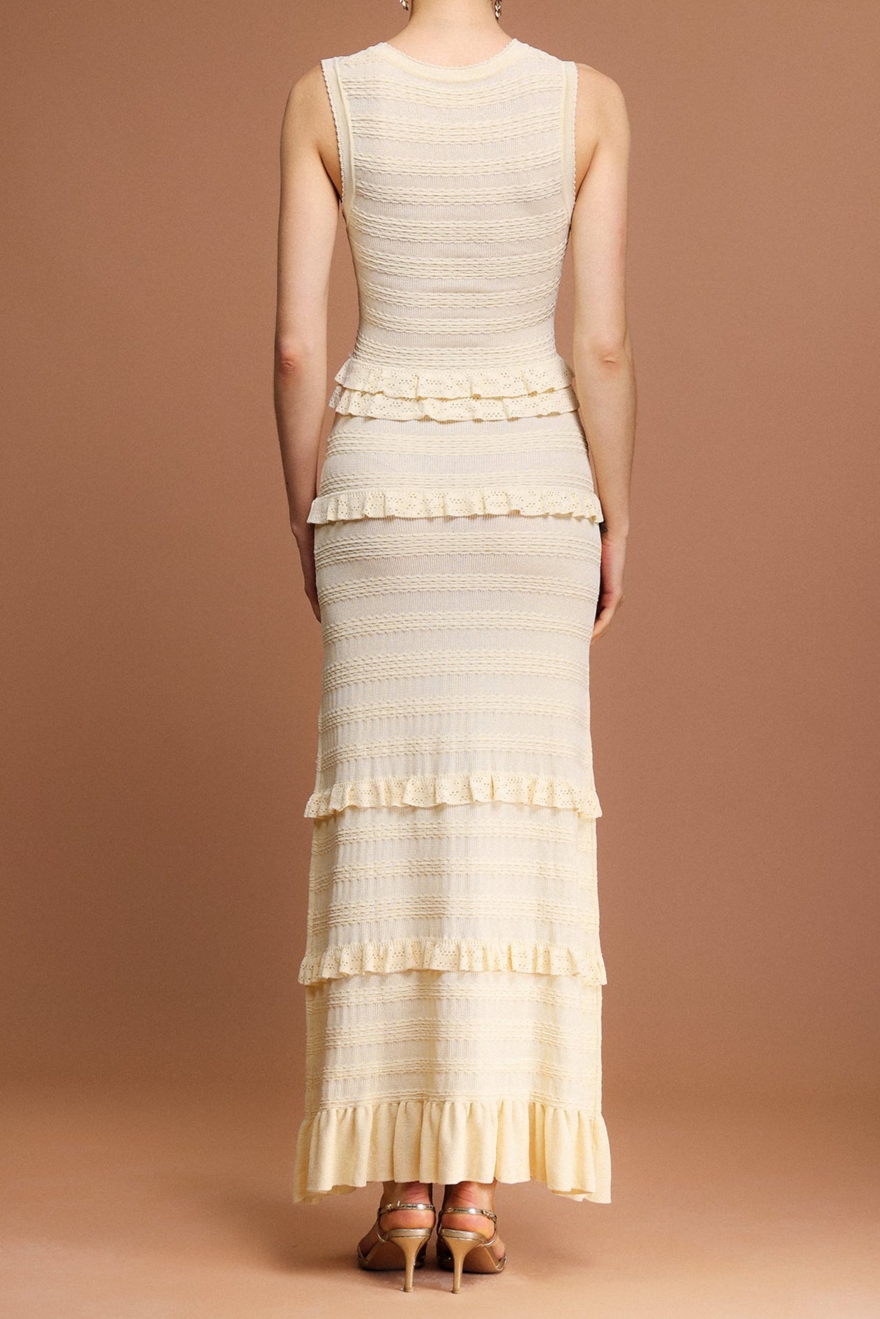 TRISTA SLEEVELESS FOLD MAXI DRESS