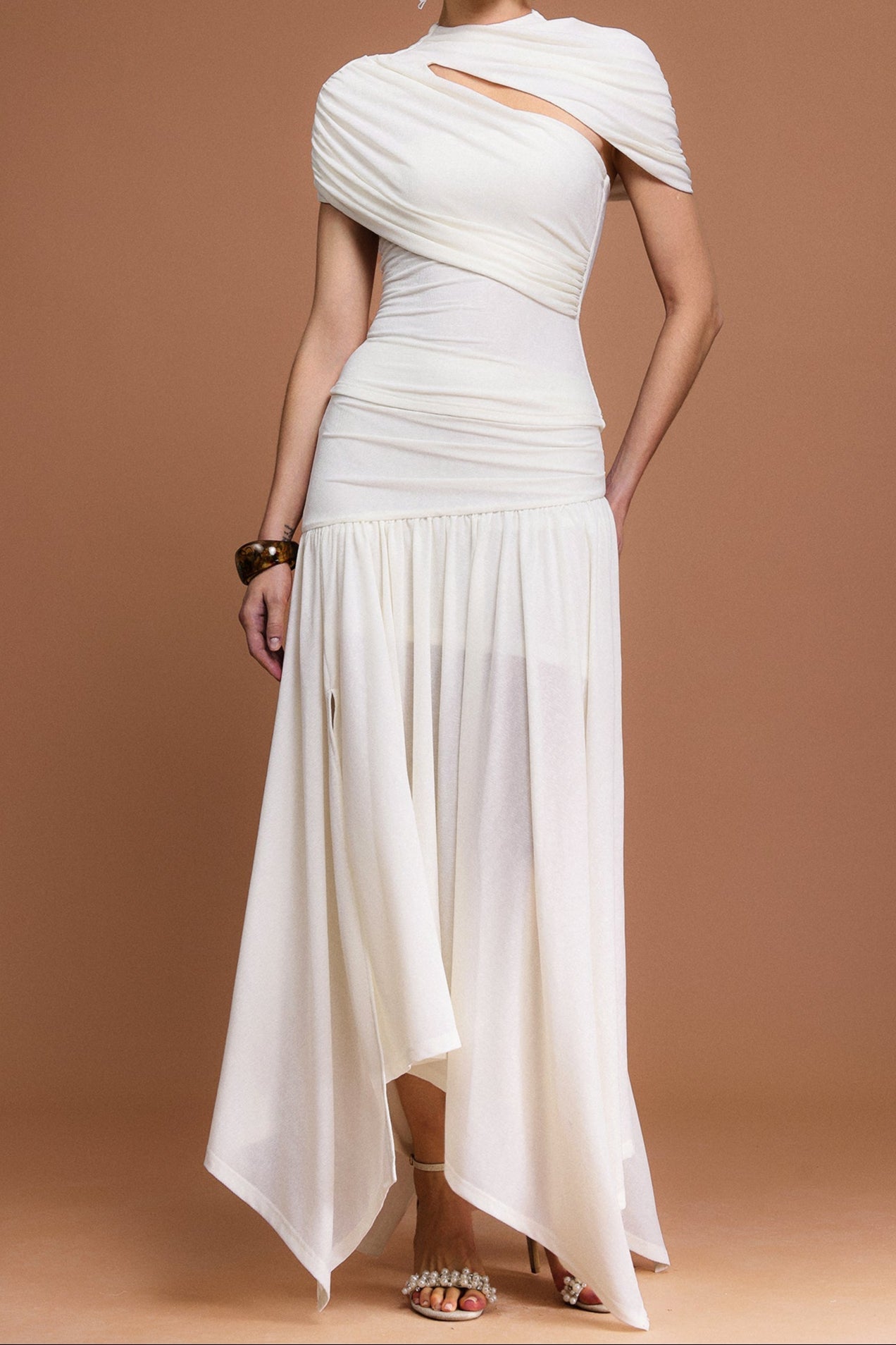 KRISTIN ASYMMETRIC FOLD TWO-PIECE SET FOR PARTY