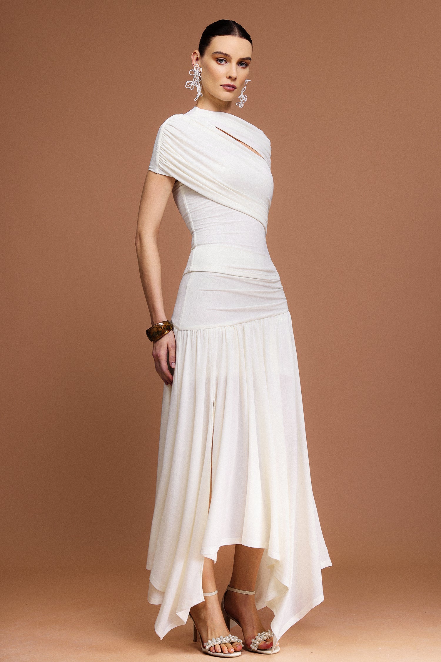 KRISTIN ASYMMETRIC FOLD TWO-PIECE SET FOR PARTY