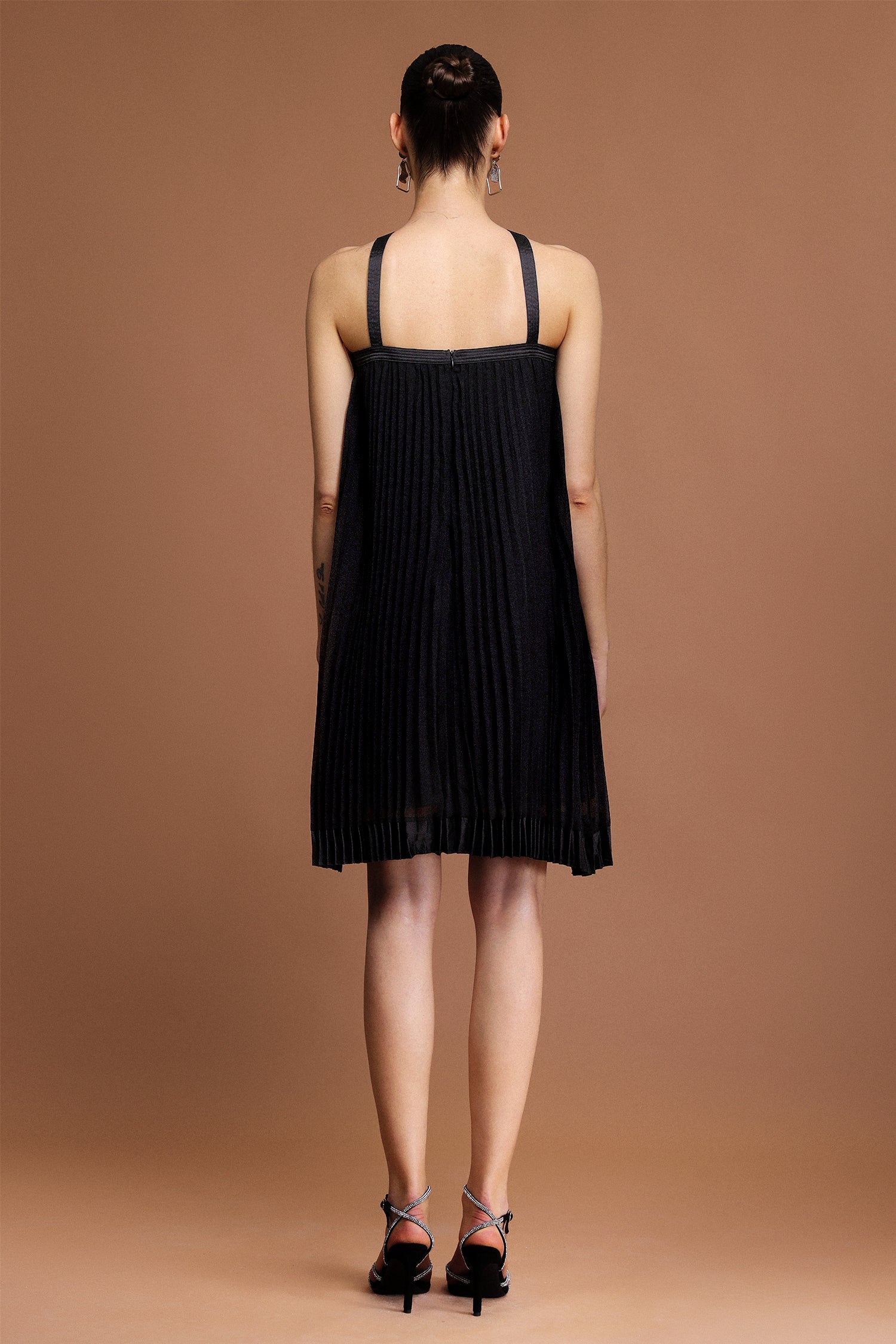 JESSICA SLEEVELESS BOWKNOT FOLDS MINI DRESS