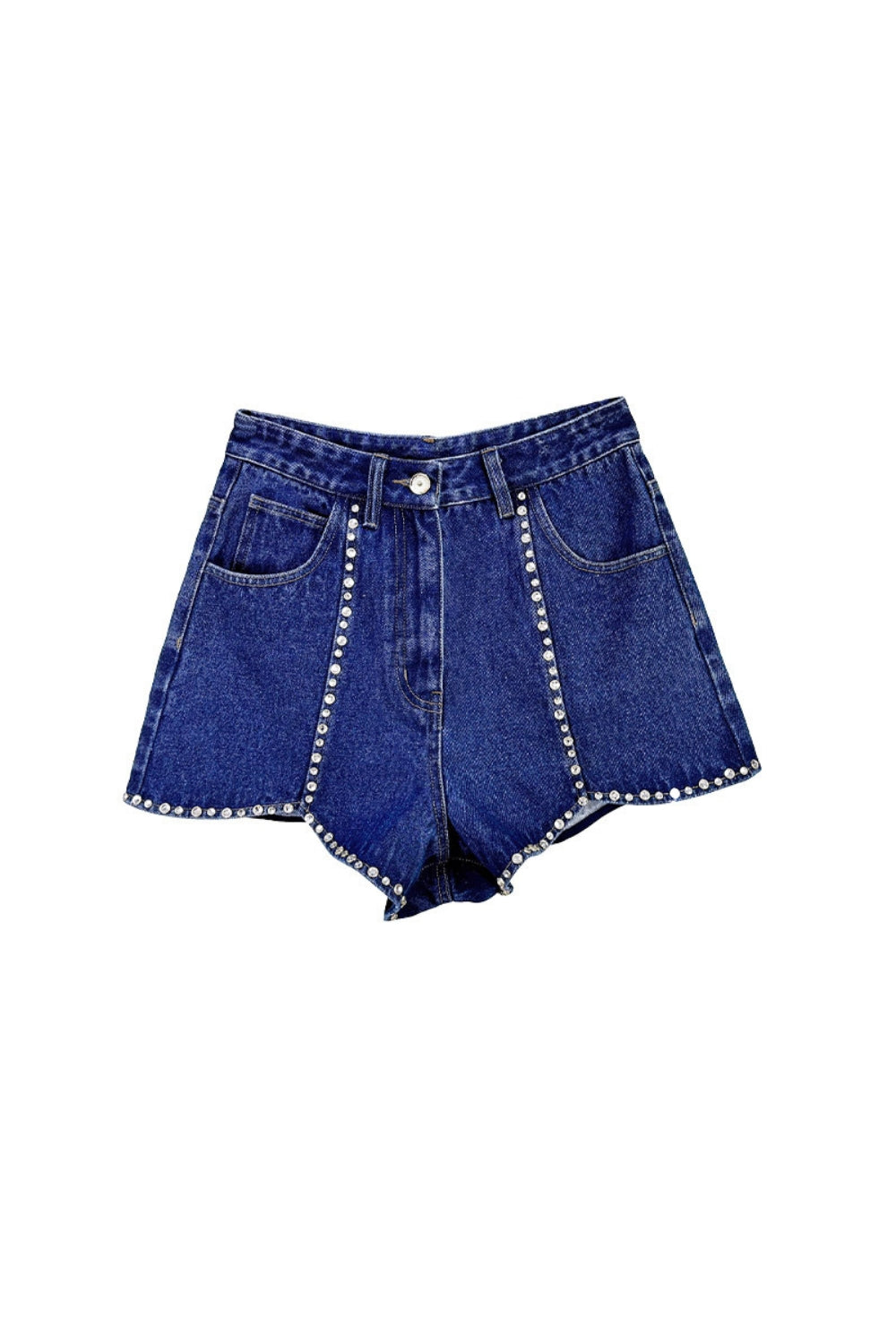 RHINESTONE BLUE DENIM SHORTS FOR NIGHT OUT