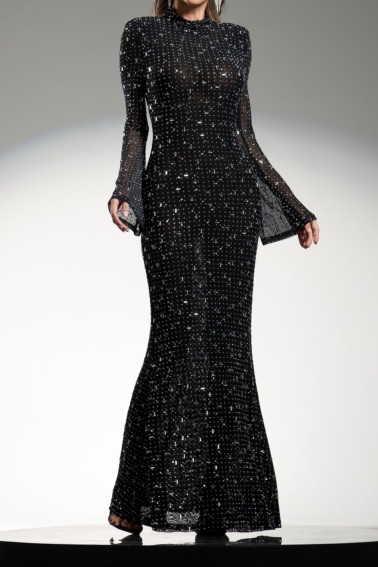 GILIAN HIGH NECK DIAMOND MAXI DRESS