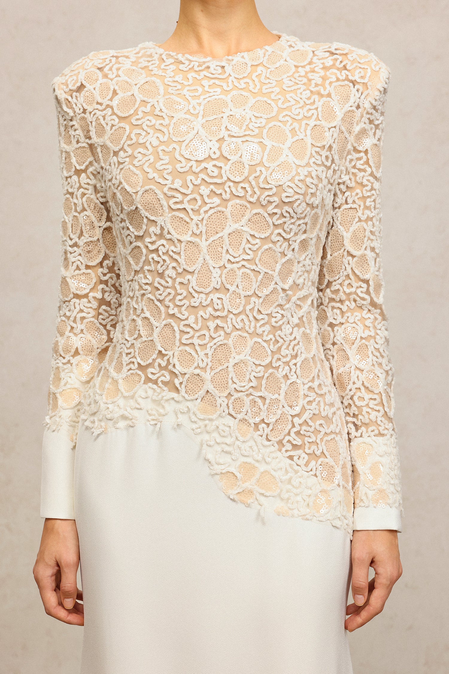 JACQUELINE BEIGE LACE MAXI DRESS, LONG SLEEVE, WEDDING GUEST