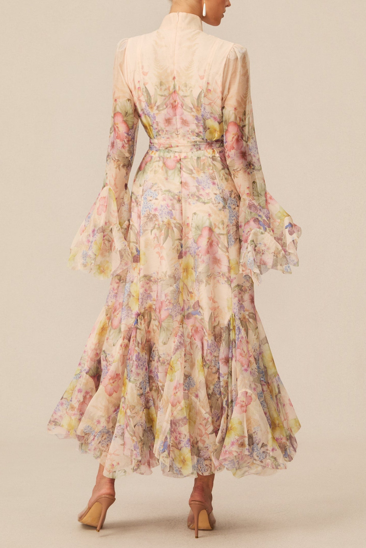 ALESSIA FLORAL MOCK NECK MAXI DRESS