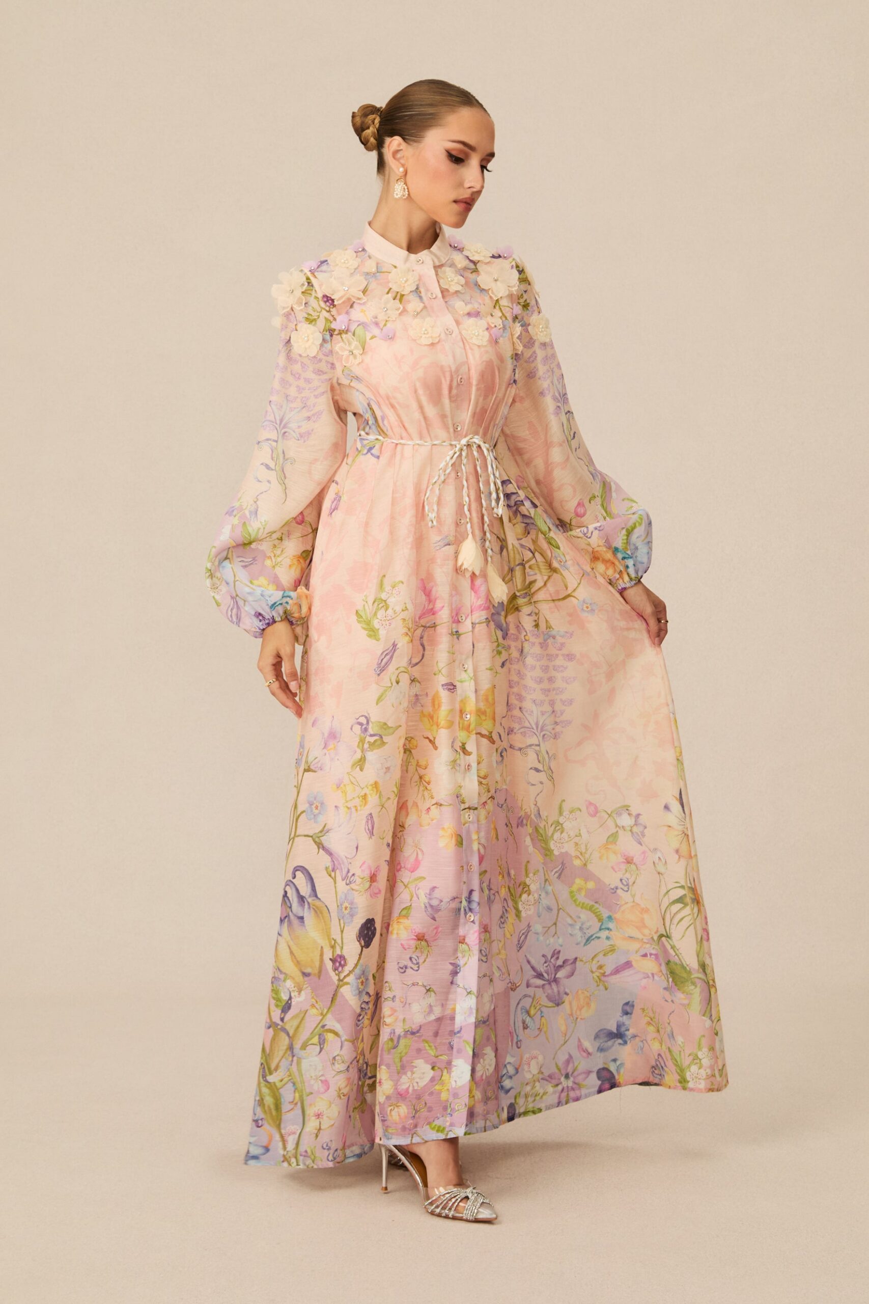 KATE FLORAL MAXI DRESS WITH TIE WAIST