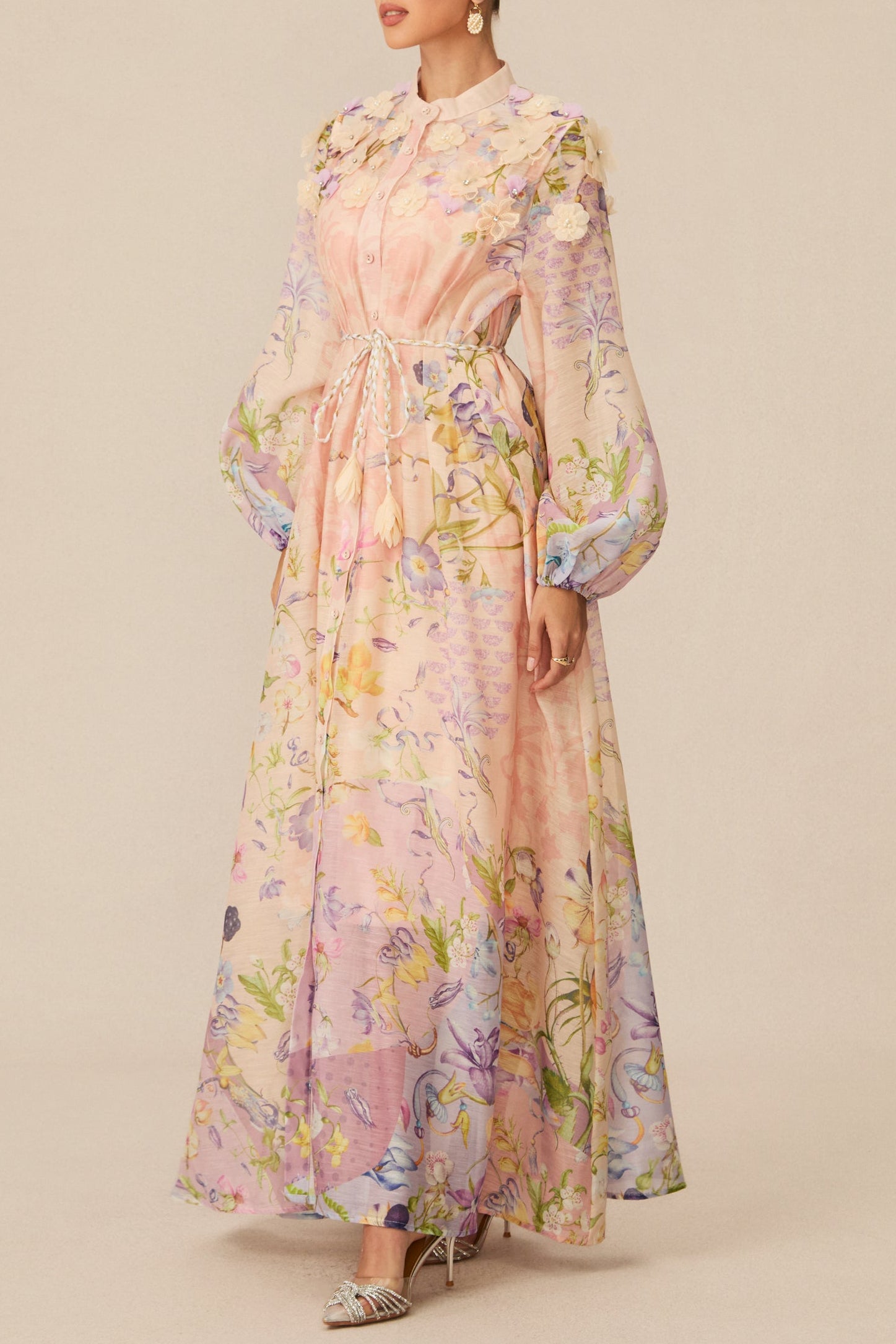 KATE FLORAL MAXI DRESS WITH TIE WAIST