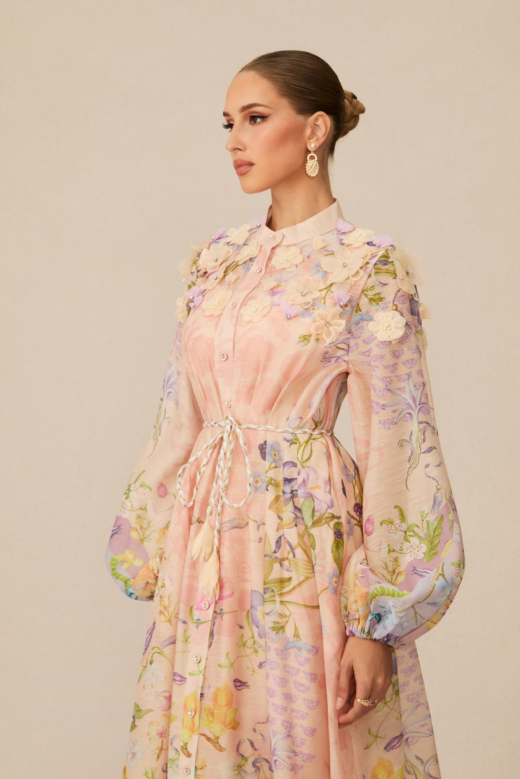 KATE FLORAL MAXI DRESS WITH TIE WAIST