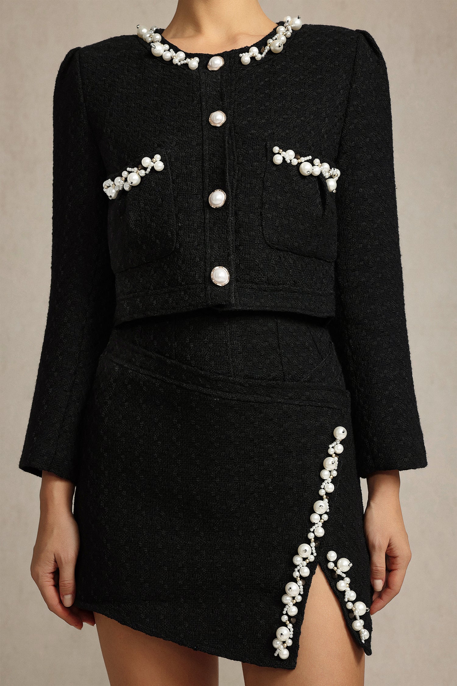 BLACK PEARL LONG SLEEVE TWO-PIECE SET, GRACE