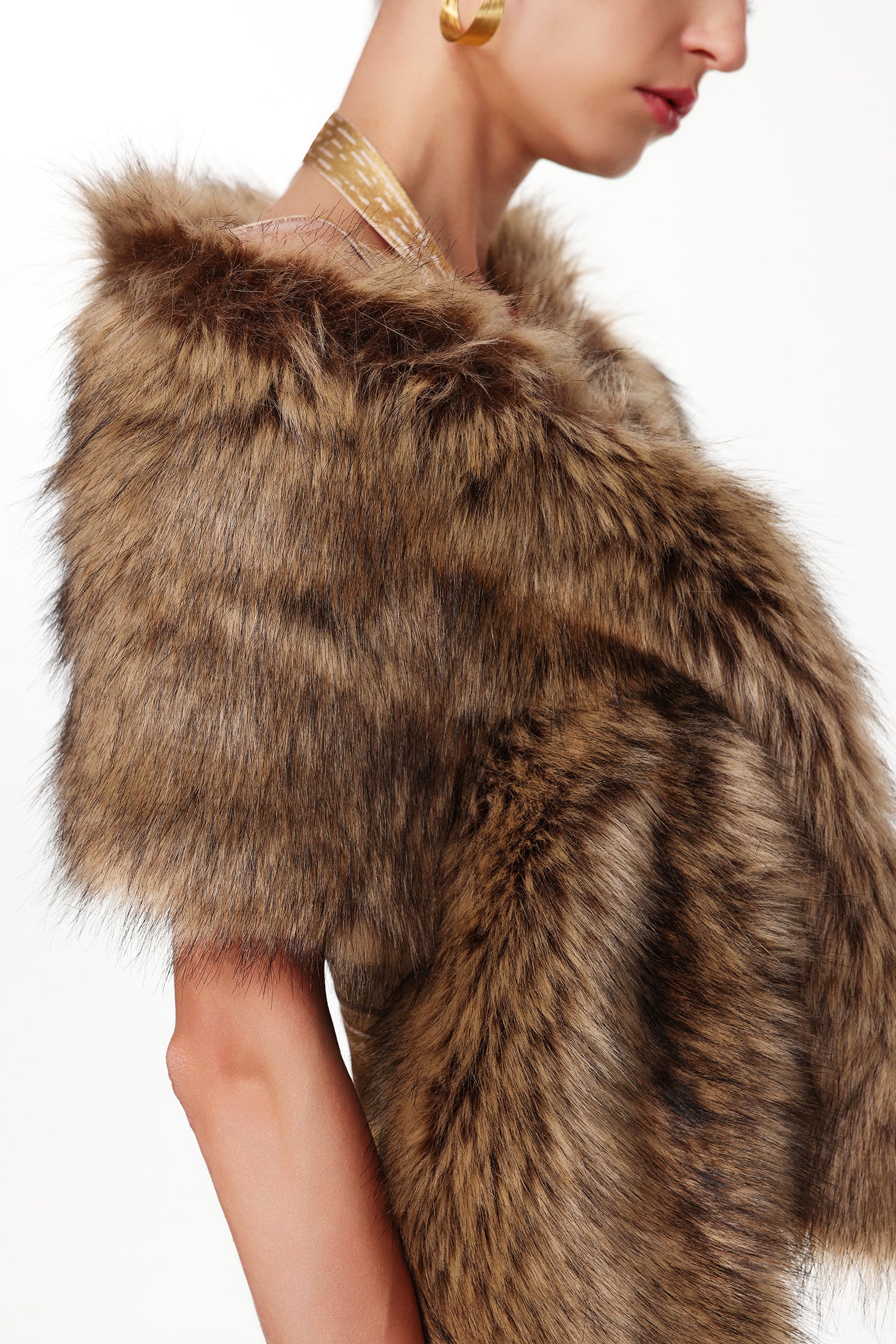 VICTORIA FAUX FUR SHAWL FOR WEDDING EVENING WRAP