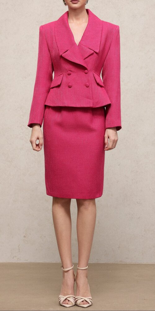 doreen rose red Long Sleeve Woven Top Skirt Two-Piece Set doreen rose red Long Sleeve Woven Top Skirt Two-Piece Set