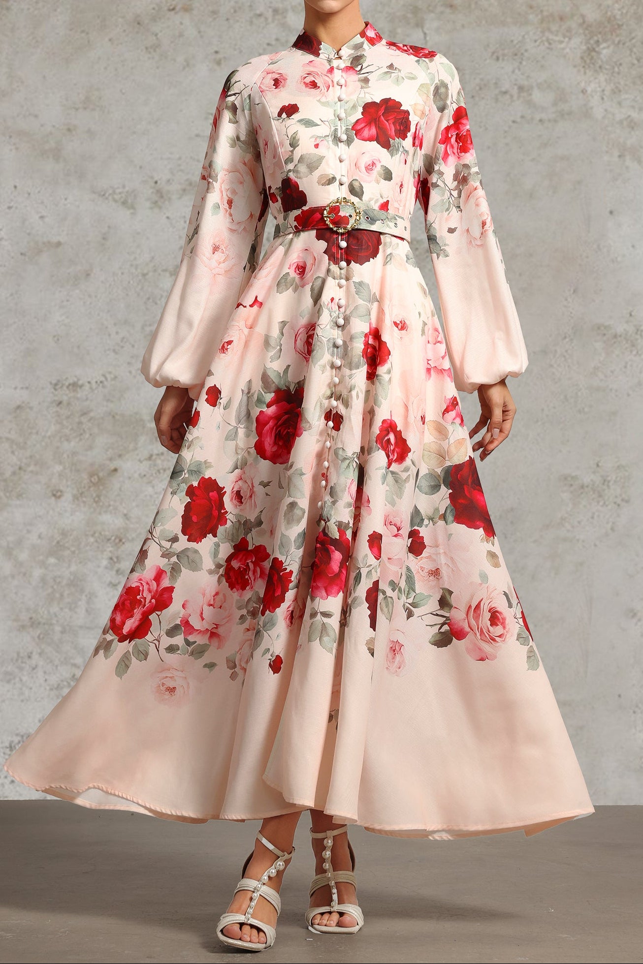 RUCIFA PRINTED WOVEN MAXI DRESS FOR RESORT