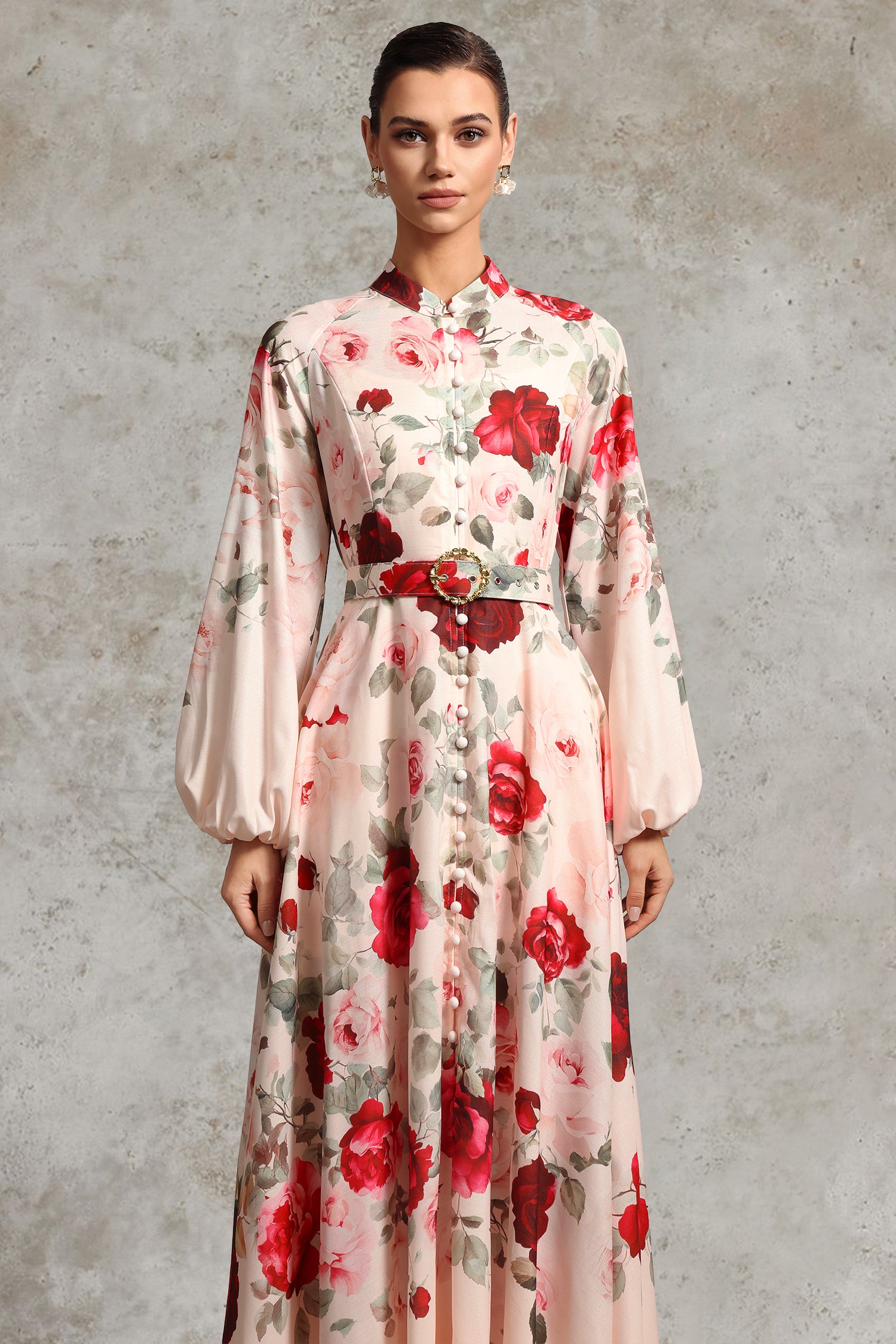 RUCIFA PRINTED WOVEN MAXI DRESS FOR RESORT