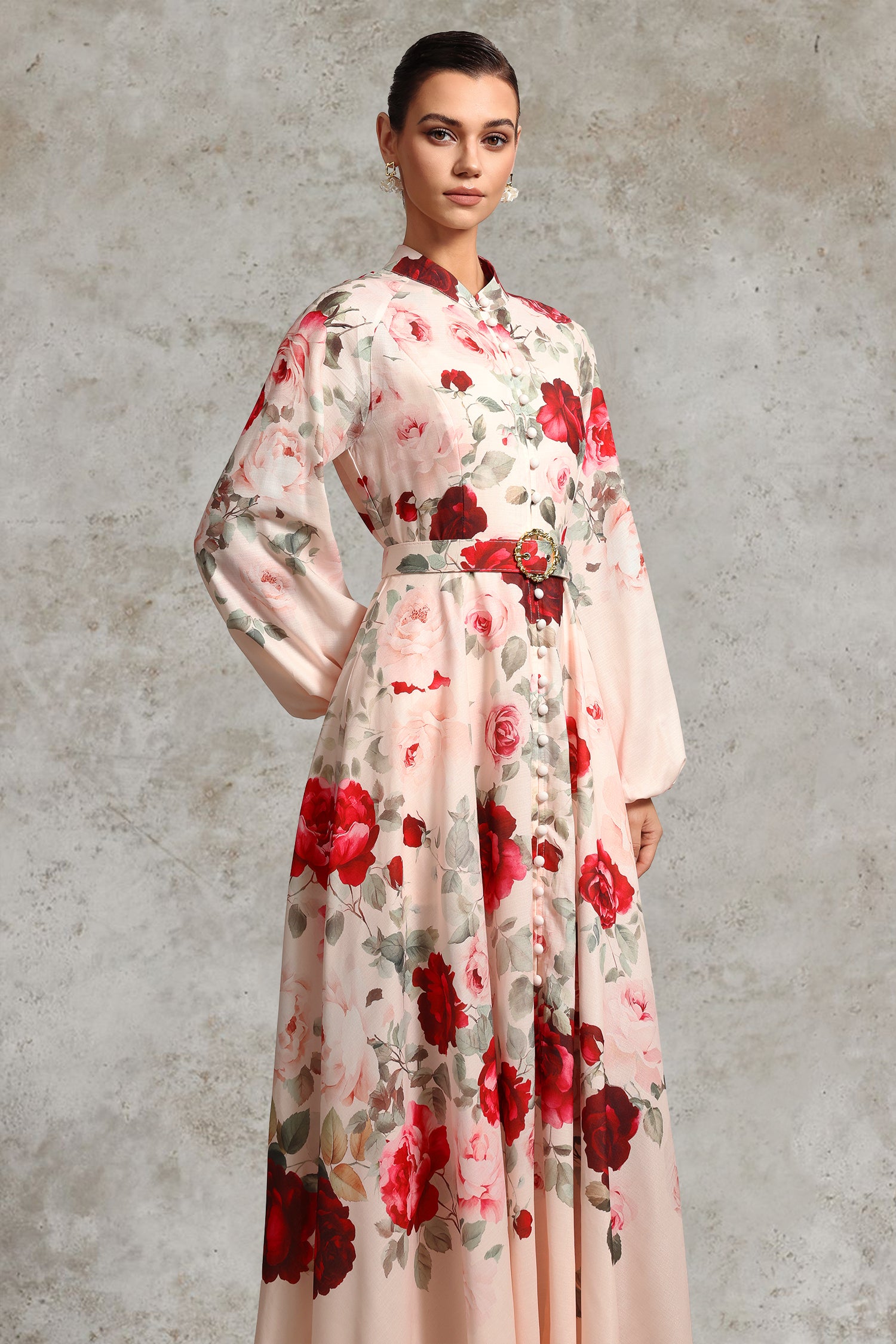RUCIFA PRINTED WOVEN MAXI DRESS FOR RESORT