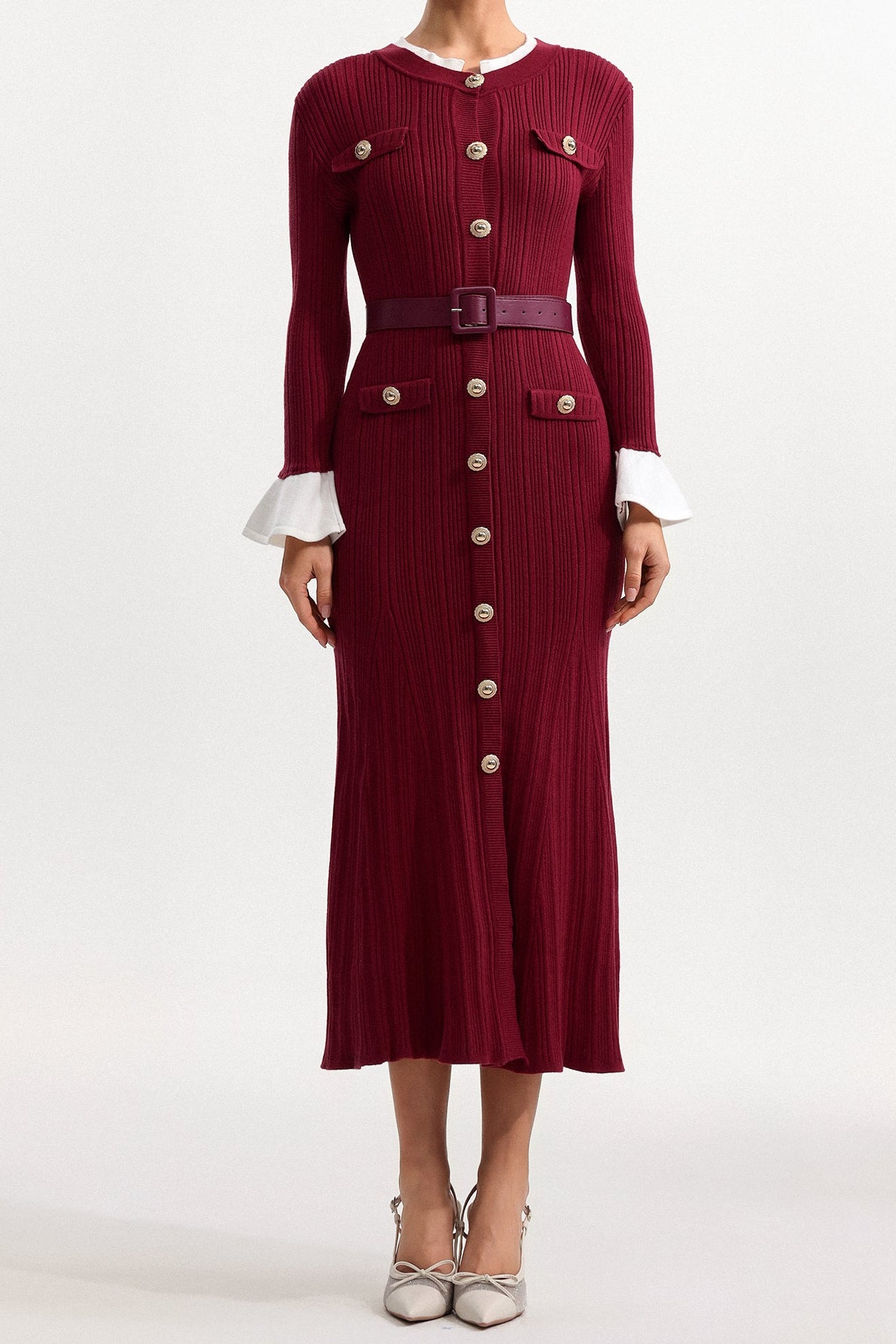 2025-11-03-gabi167568 WALLIS CONTOUR KNIT MAXI DRESS, LONG SLEEVE, ROUND NECK