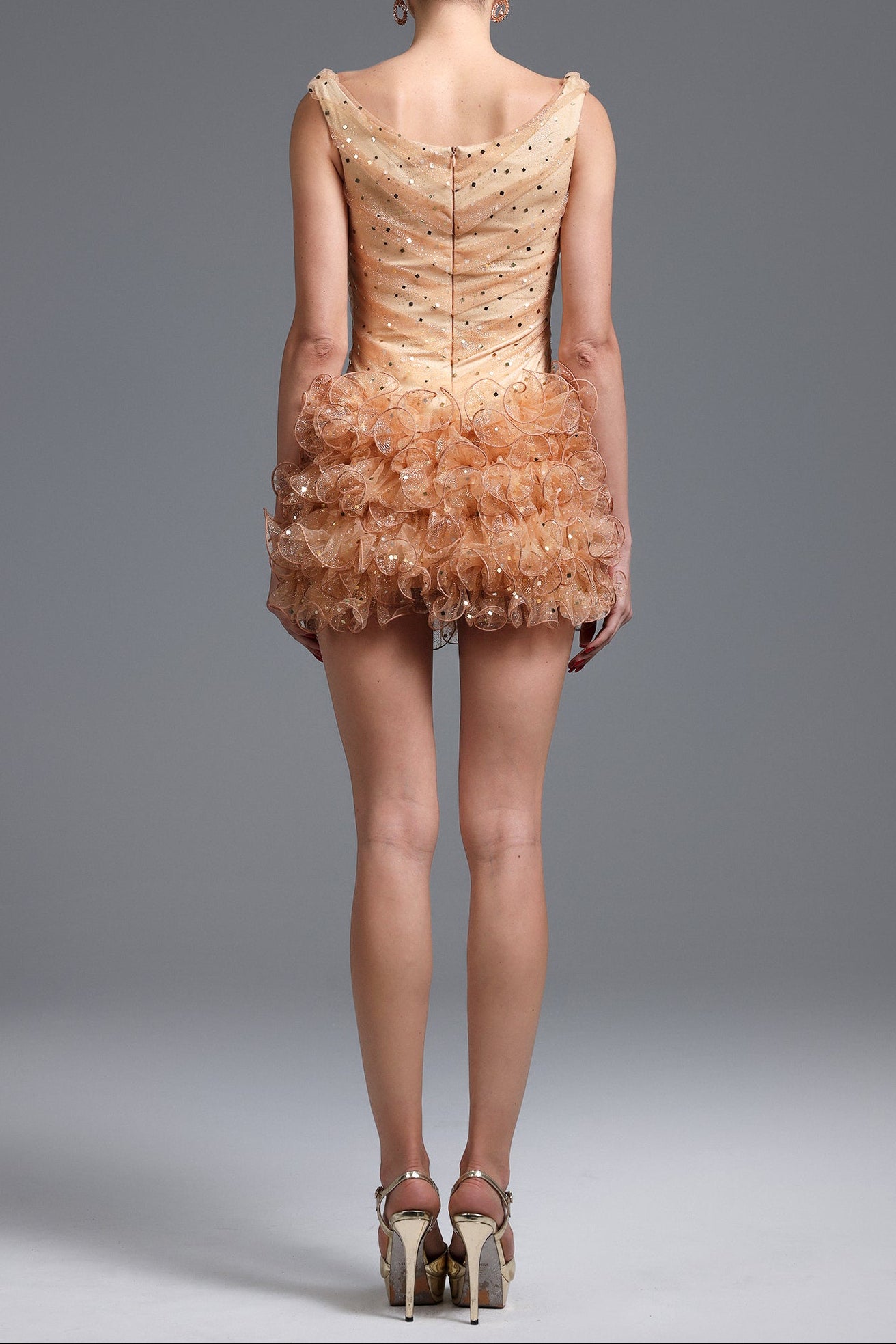 VERONIC ROMANTIC SEQUIN SLEEVELESS MINI DRESS