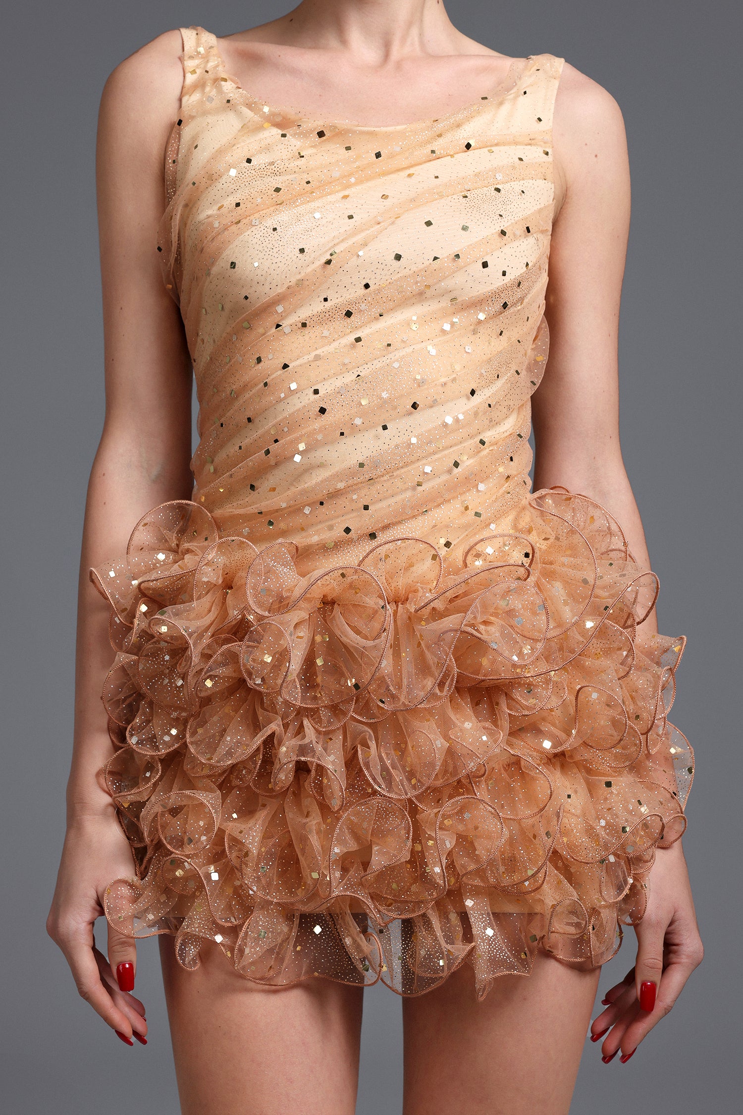 VERONIC ROMANTIC SEQUIN SLEEVELESS MINI DRESS