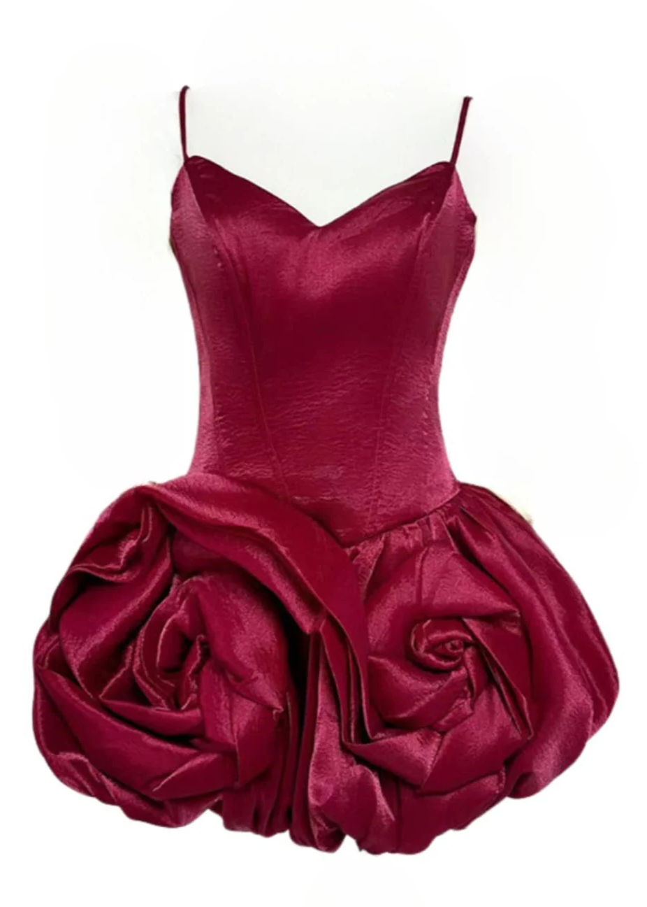 DOREEN 3D FLOWER BUD MINI DRESS FOR PARTY