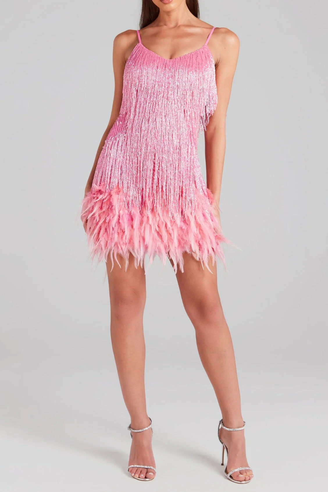 2025-11-19_112845_427 PINK TASSEL FEATHER MINI DRESS FOR PARTY