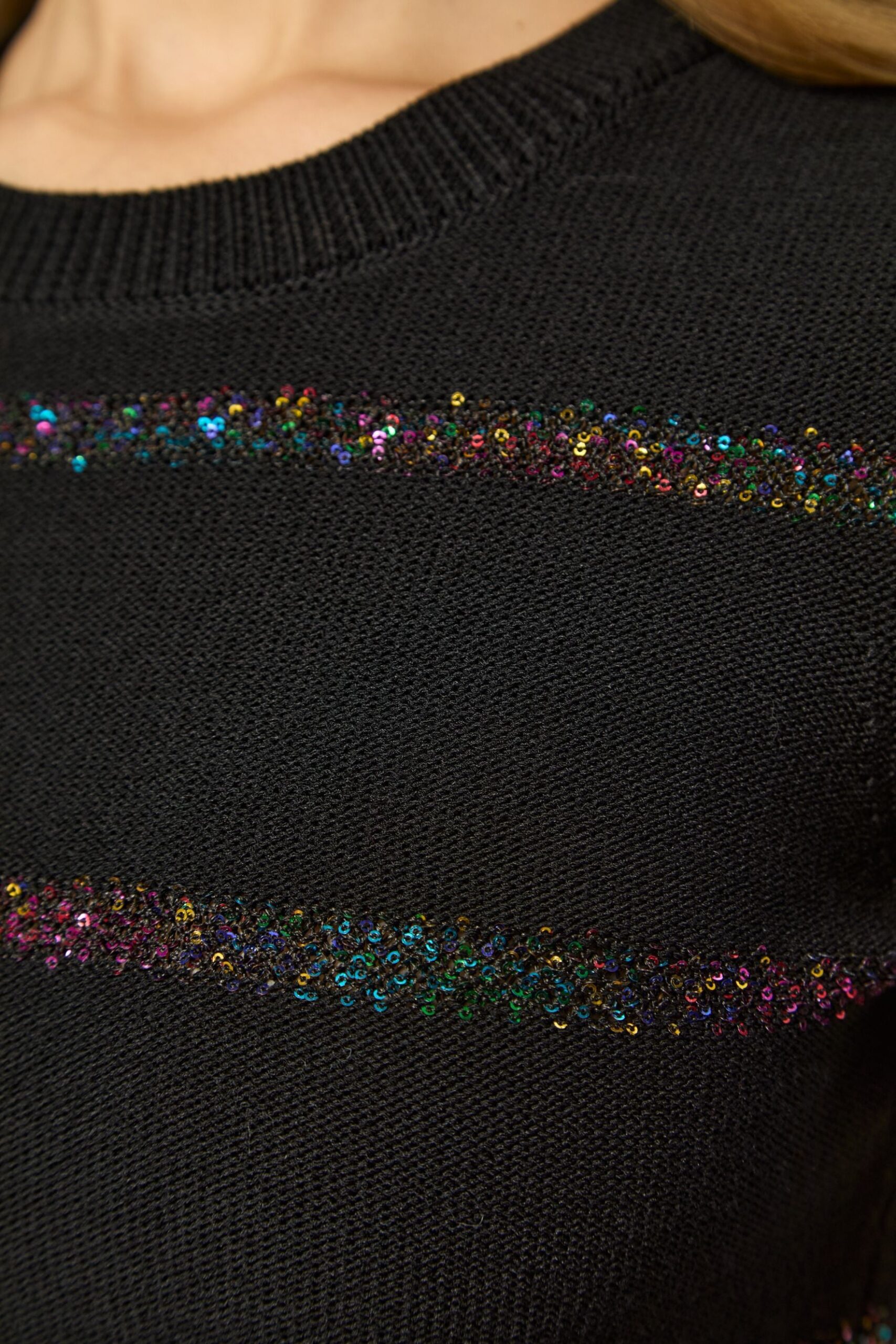 GLORIA BLACK SEQUIN MIDI DRESS FOR PARTY