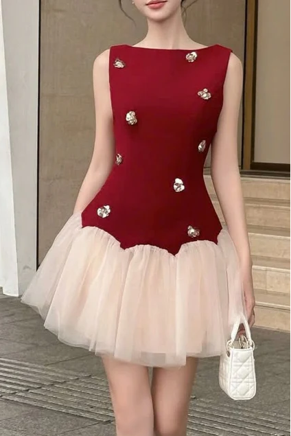 2025-12-03_093551_364 BERYL 3D FLOWER TULLE MINI DRESS RED