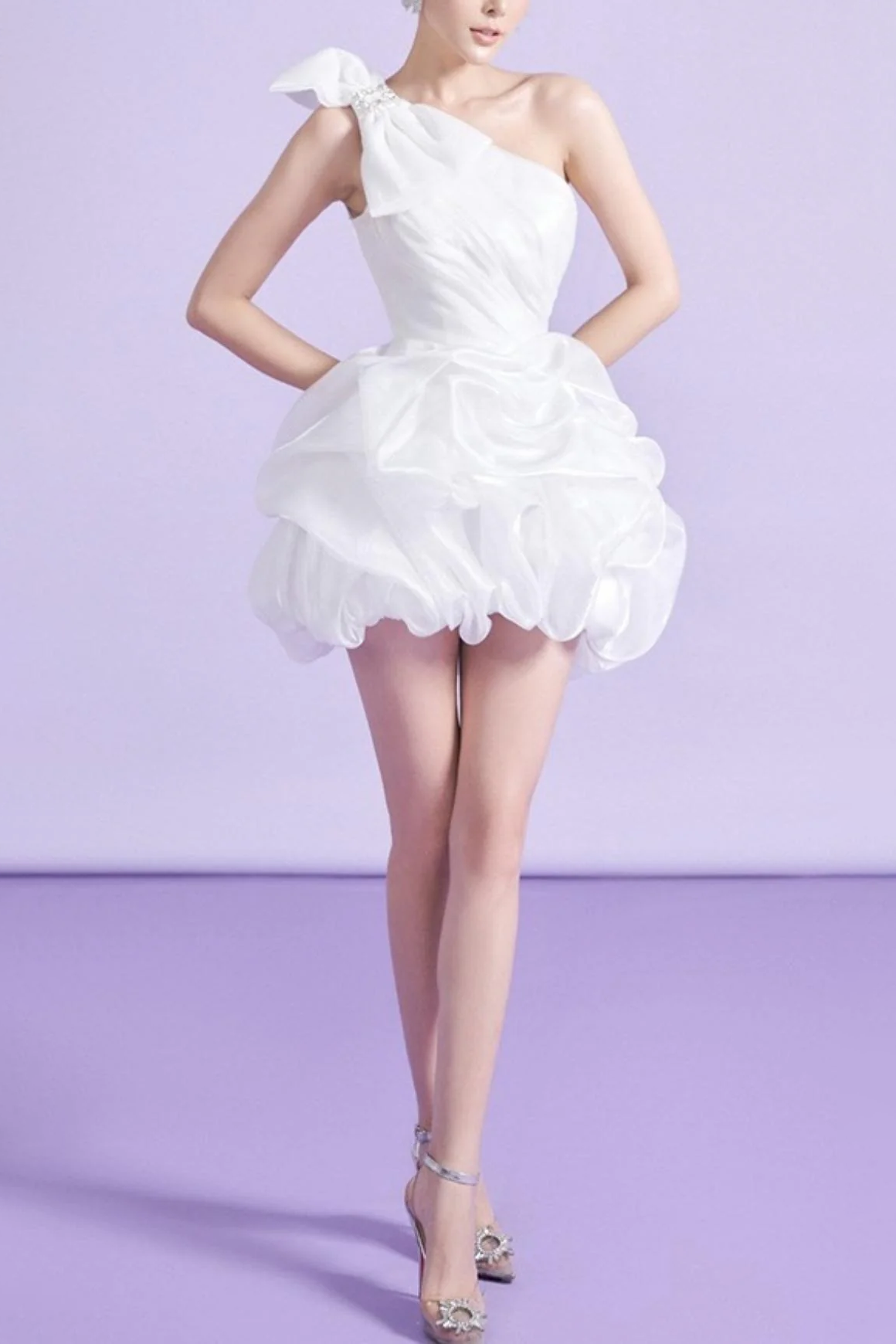 2025-12-08_151435_175 WHITE ONE SHOULDER BOW MINI DRESS, PARTY