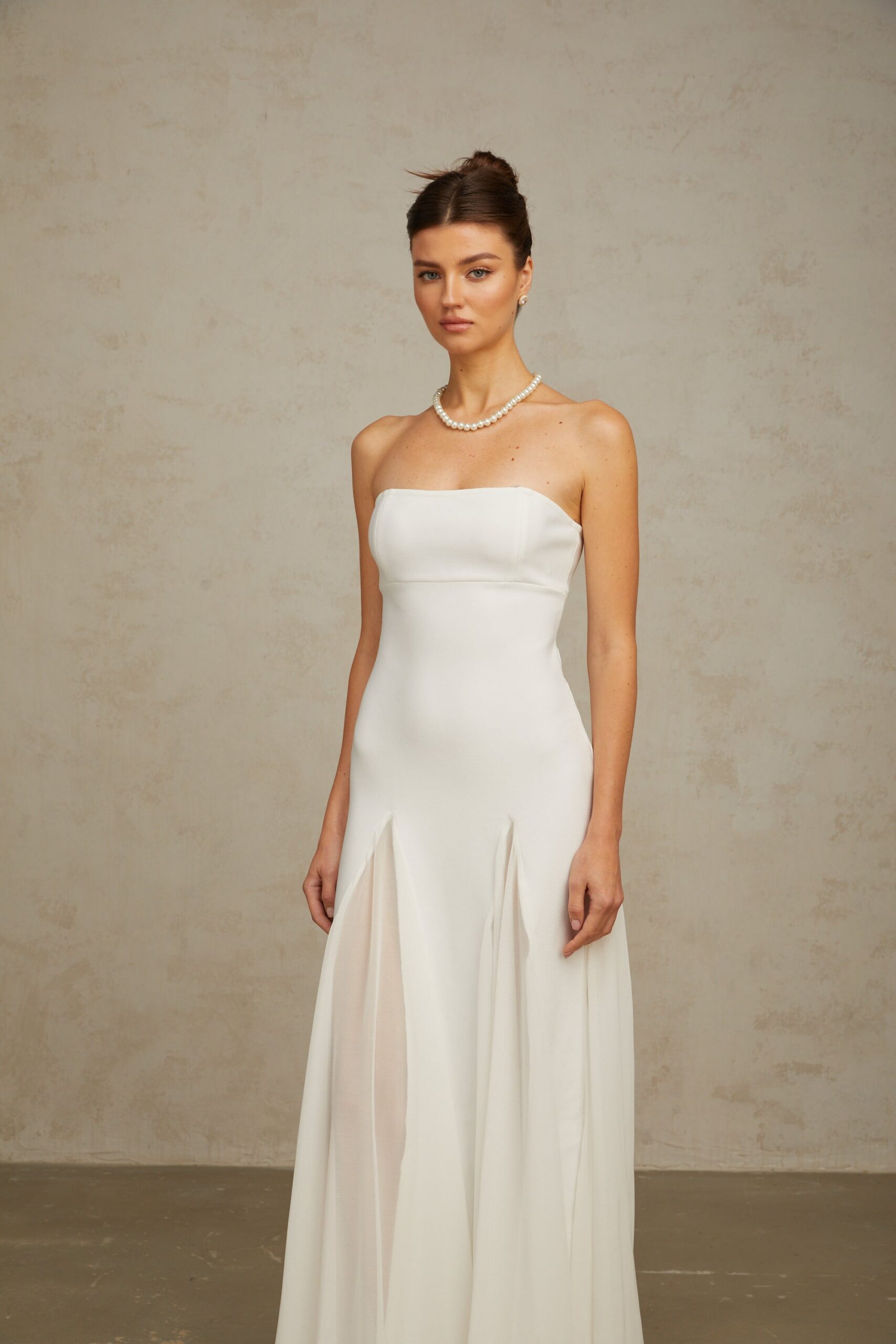 NATHALIE WHITE TULLE MAXI DRESS FOR FORMAL EVENTS