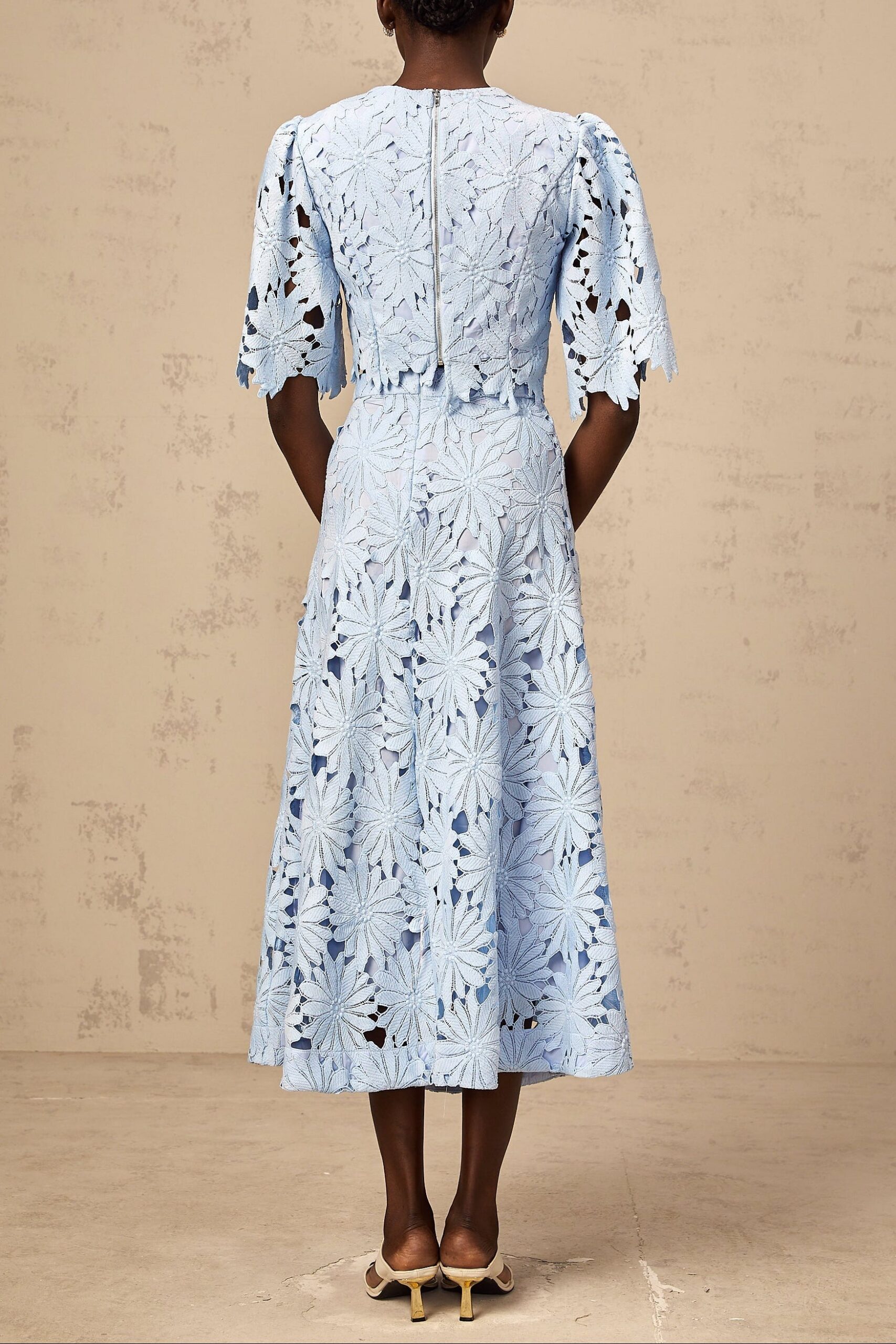 PENNY LACE BLOUSE & MAXI SKIRT SET - BLUE