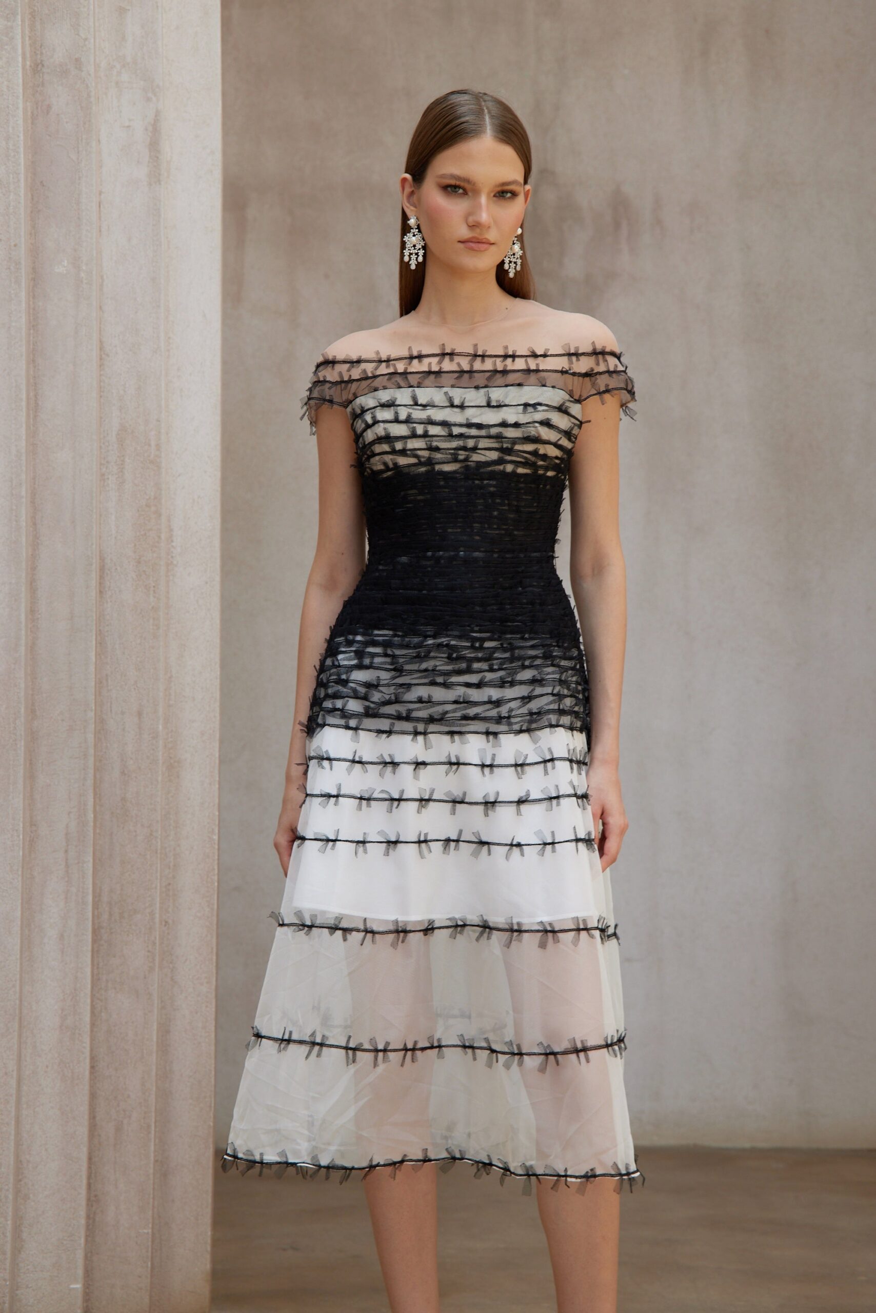 JENNIFER OFF-SHOULDER LACE MAXI DRESS BLACK