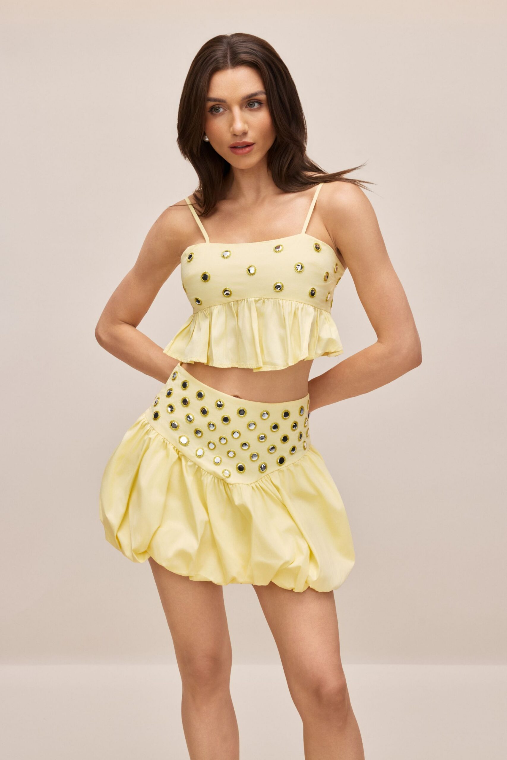 URSULA MIRROR CROP TOP & BUBBLE SKIRT SET