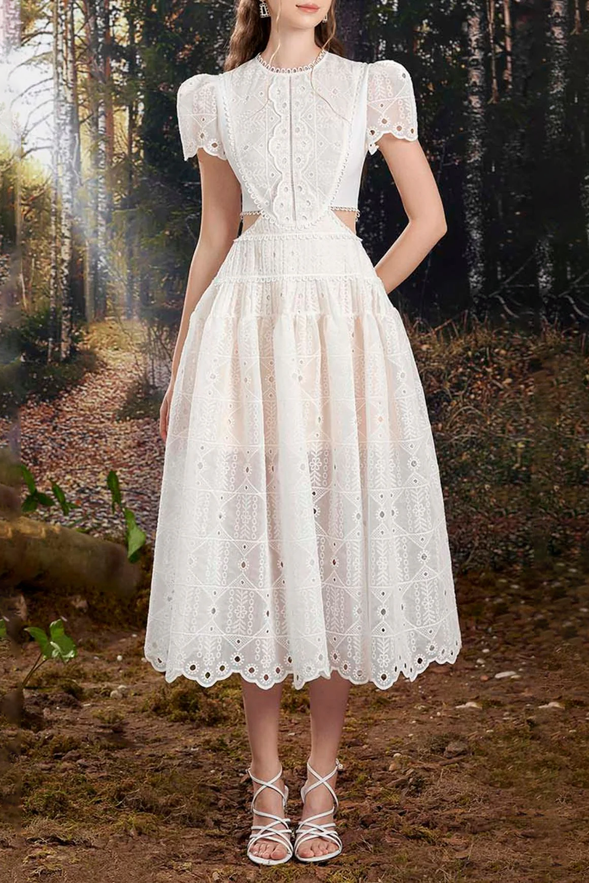 2026-01-04_100341_723 CUT OUT LACE MIDI DRESS WHITE WEDDING GUEST