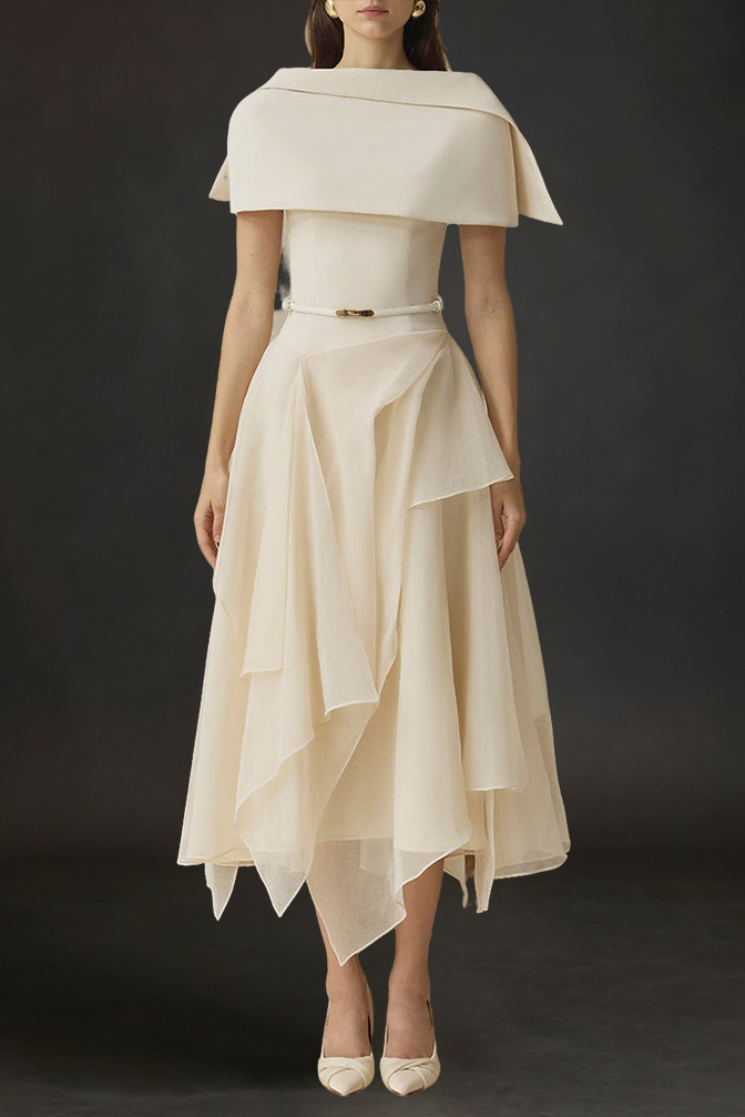 2026-01-15_13210_698 KELLY BEIGE CAPE SLEEVE RUFFLE MIDI DRESS W BELT