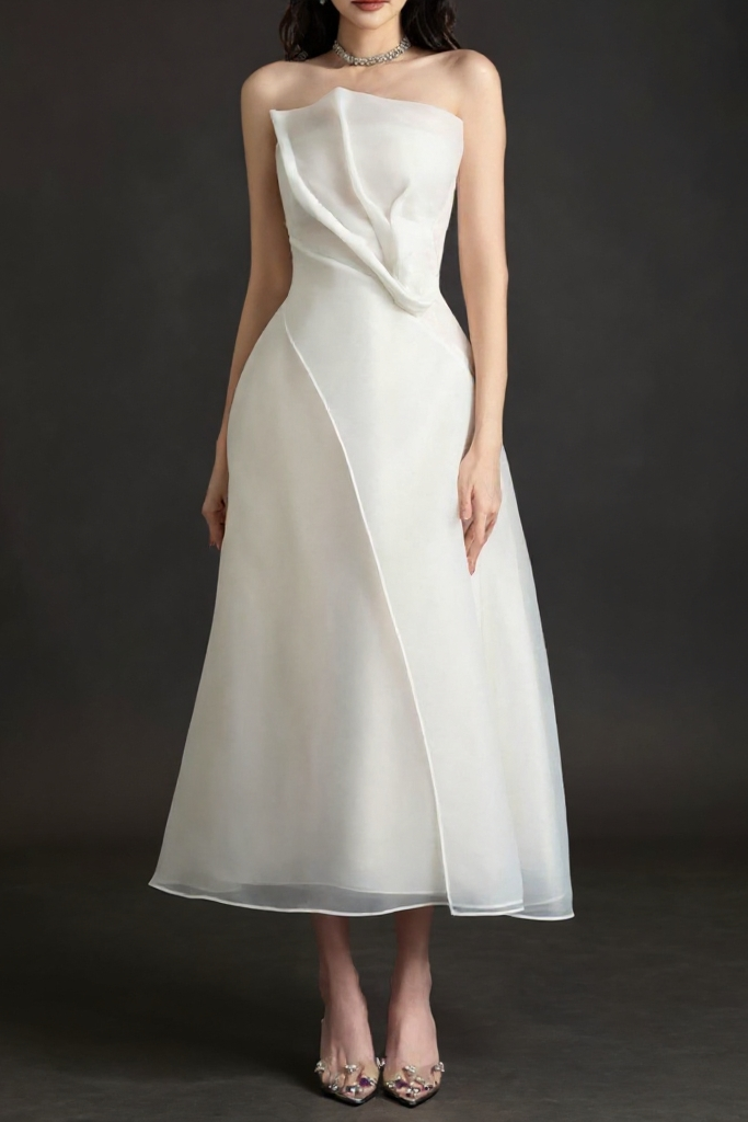 2026-01-15_143210_698 STRAPLESS ORGANZA MIDI DRESS FOR WEDDING GUEST