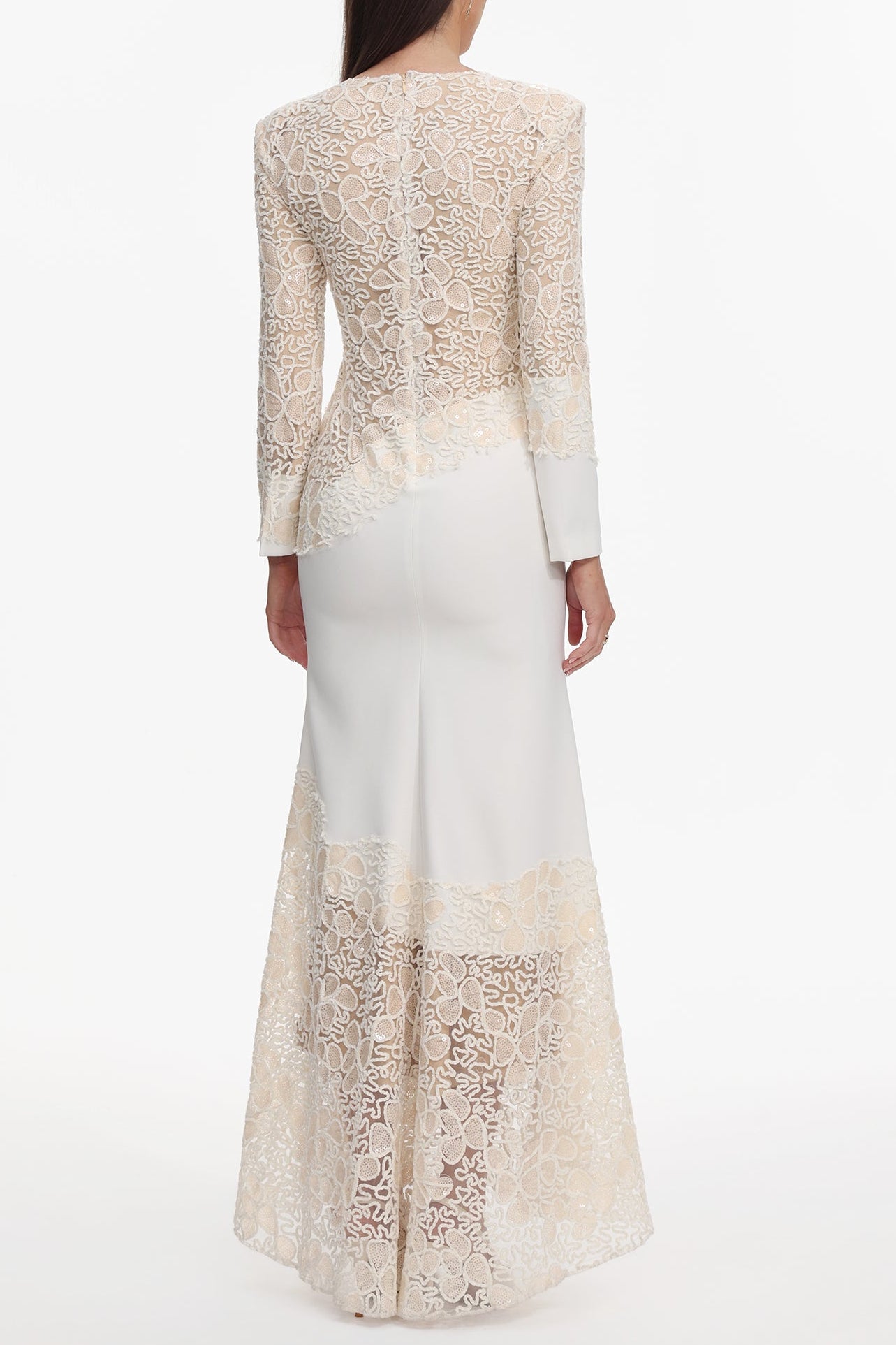 JACQUELINE BEIGE LACE MAXI DRESS, LONG SLEEVE, WEDDING GUEST